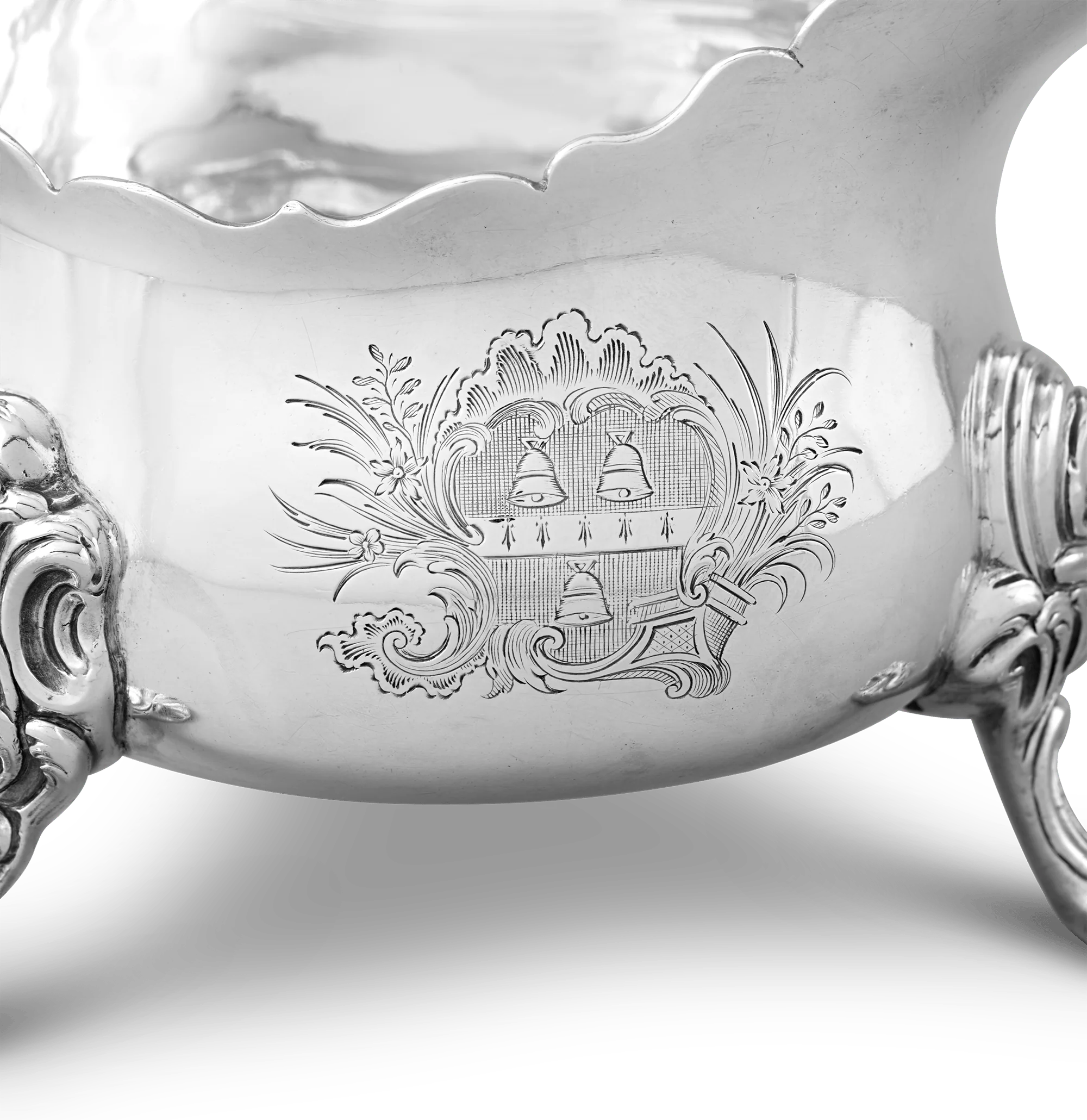 Pair of George II Silver Sauceboats by John Kircup - Image 4