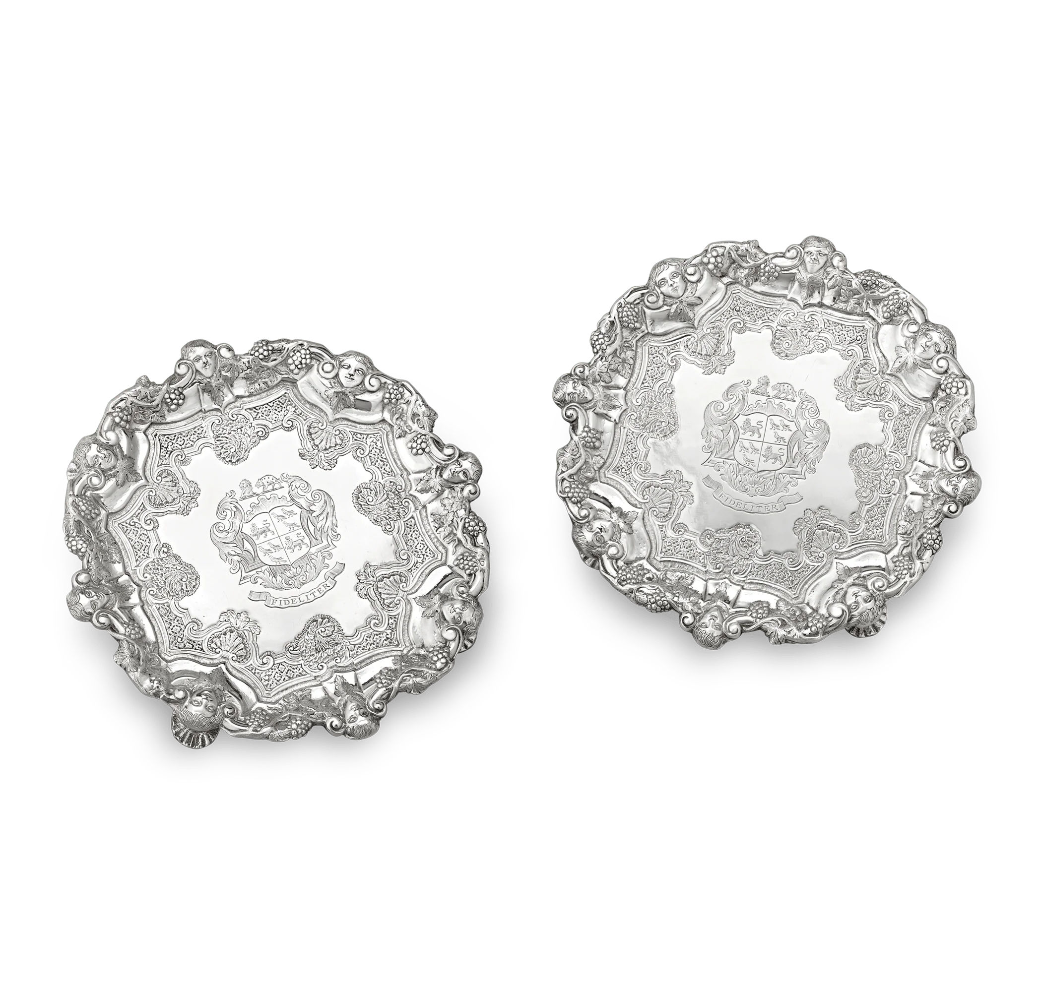 Pair of Georgian Silver Salvers by Frederick Kandler