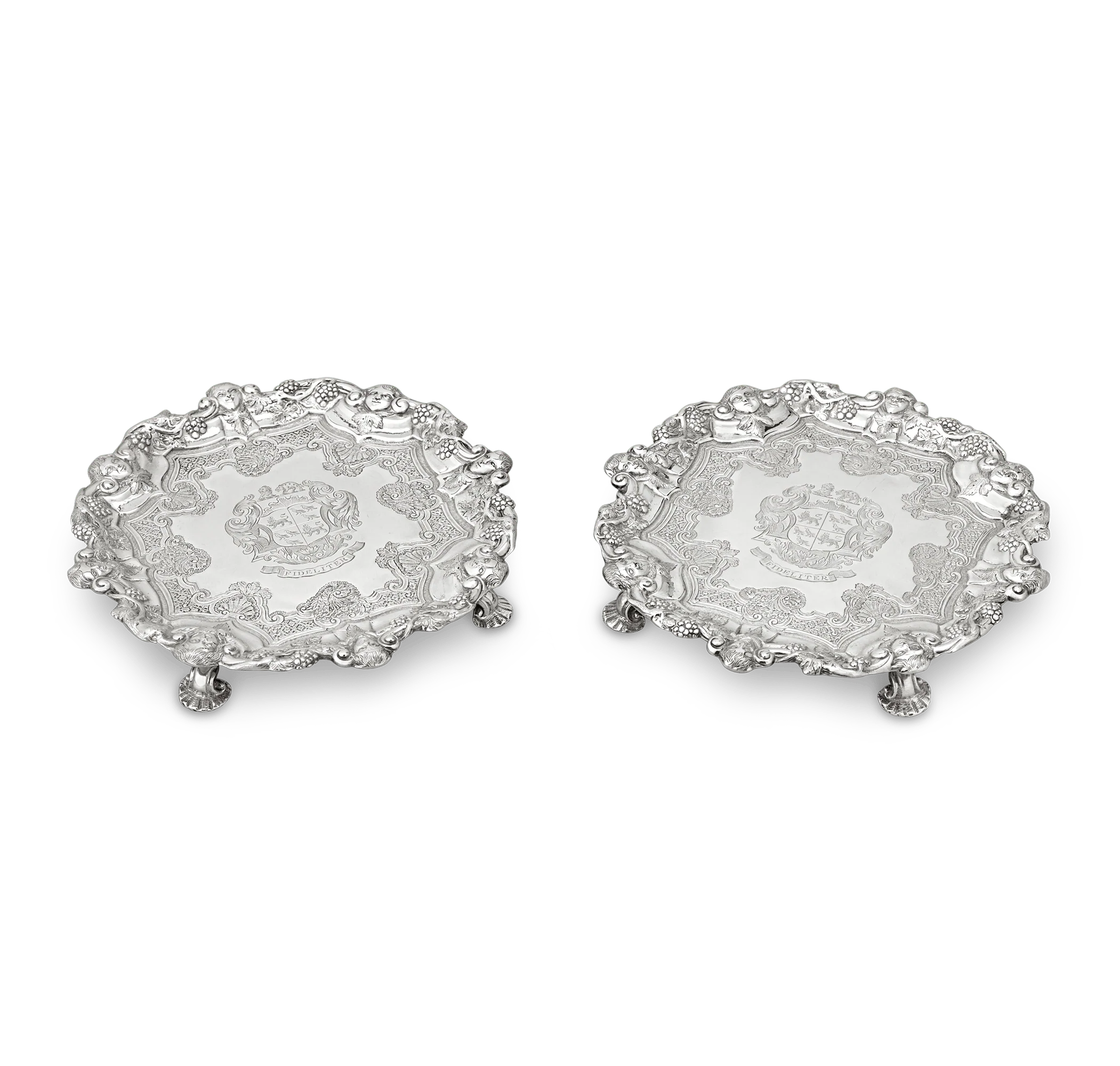 Pair of Georgian Silver Salvers by Frederick Kandler - Image 2