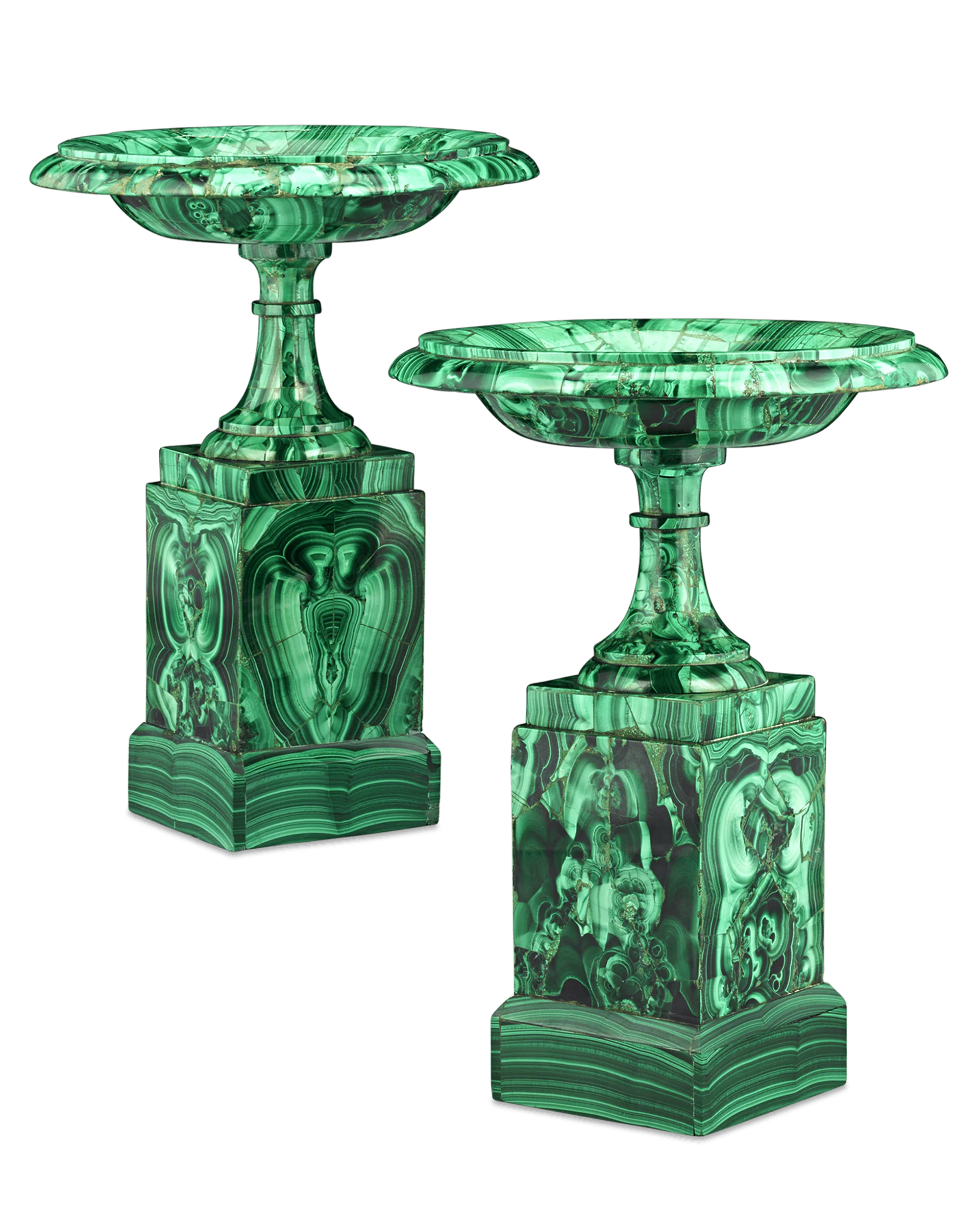 Pair of Russian Malachite Tazze by the Imperial Lapidary Works - Image 2