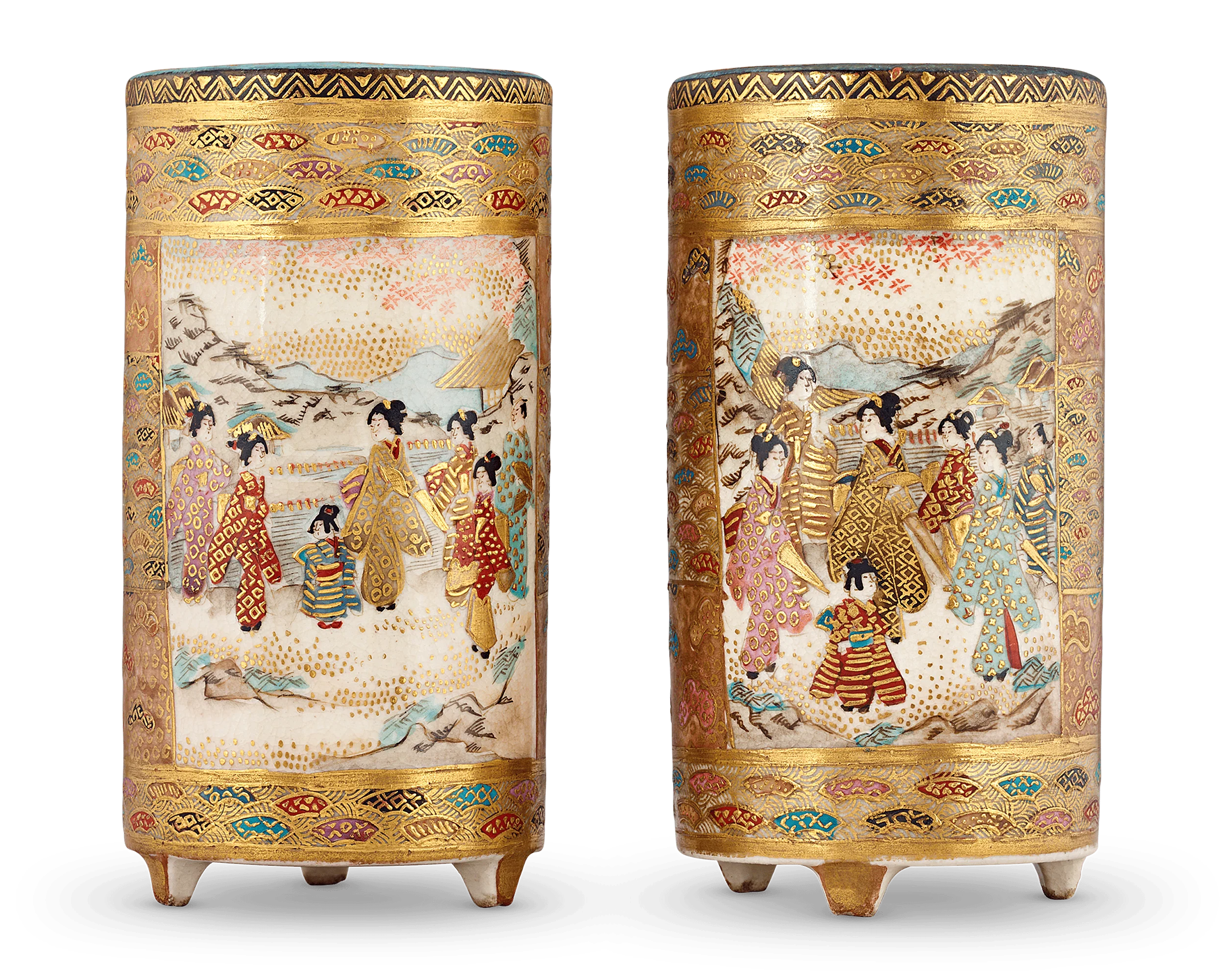 Pair of Satsuma Sake Cups