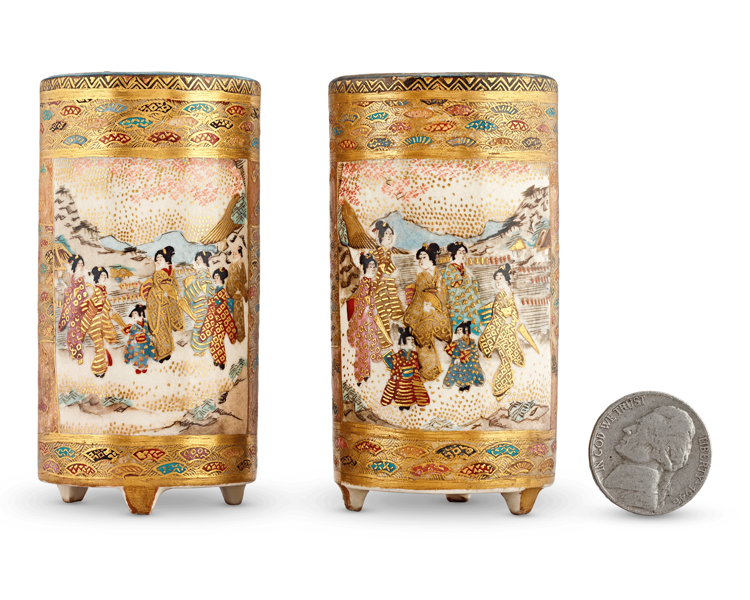 Pair of Satsuma Sake Cups - Image 4