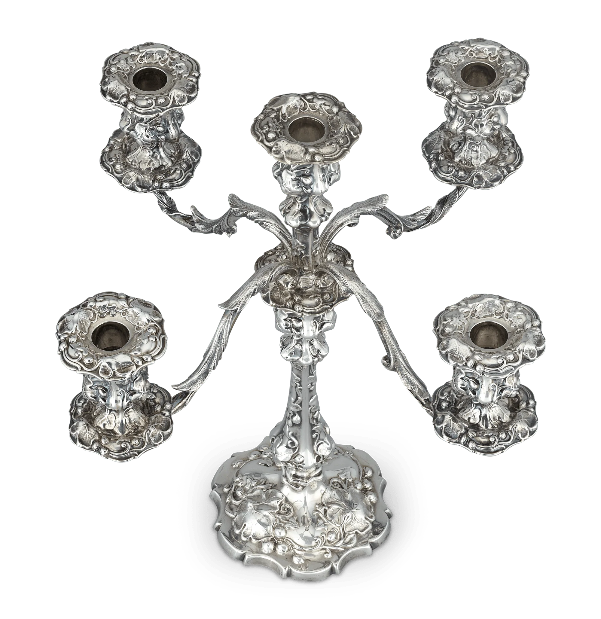 Pair of Victorian Silver Candelabra by Deykin & Harrison - Image 3