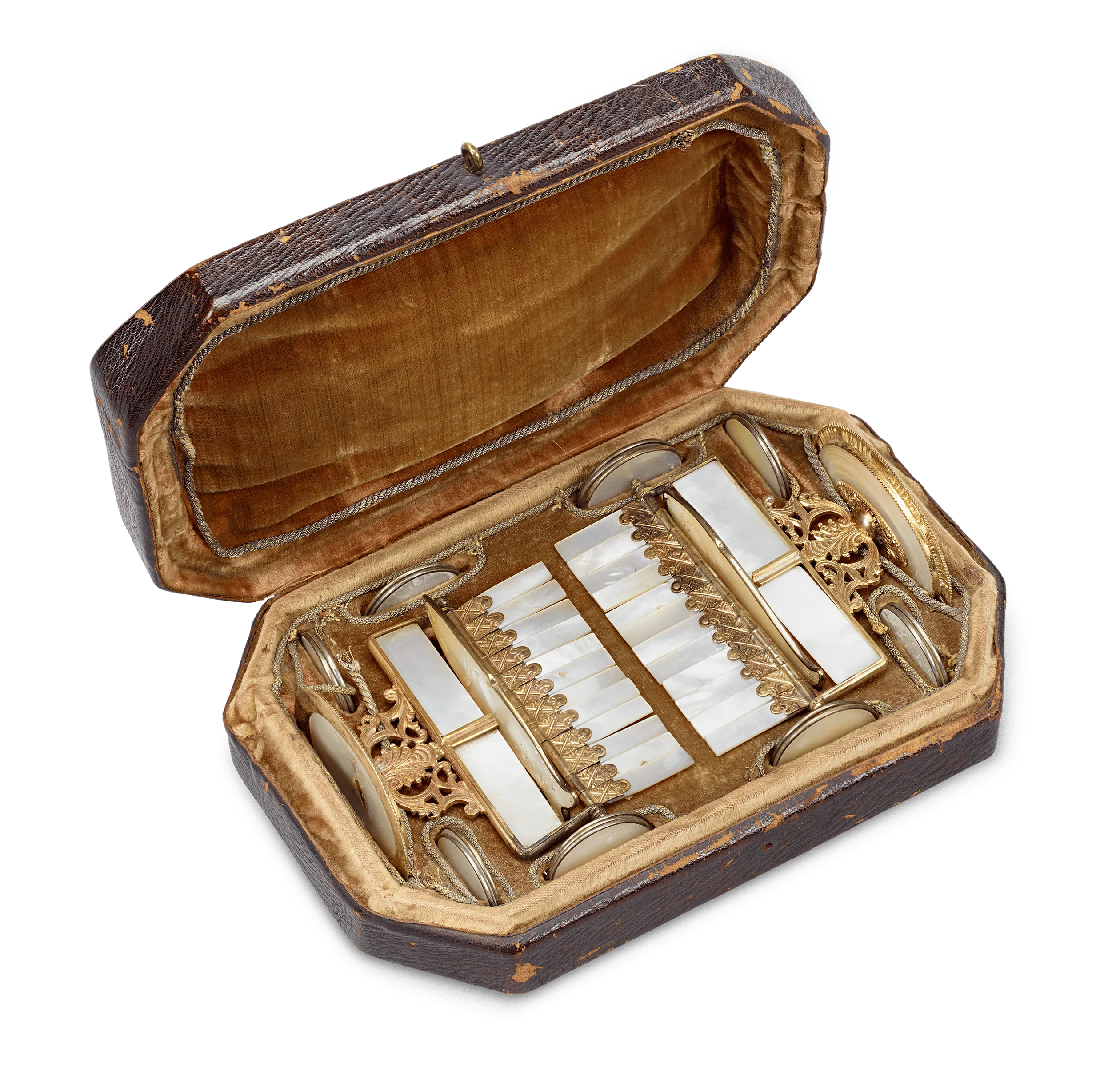 Palais Royal Mother-of-Pearl and Gilded Brass Game Counters