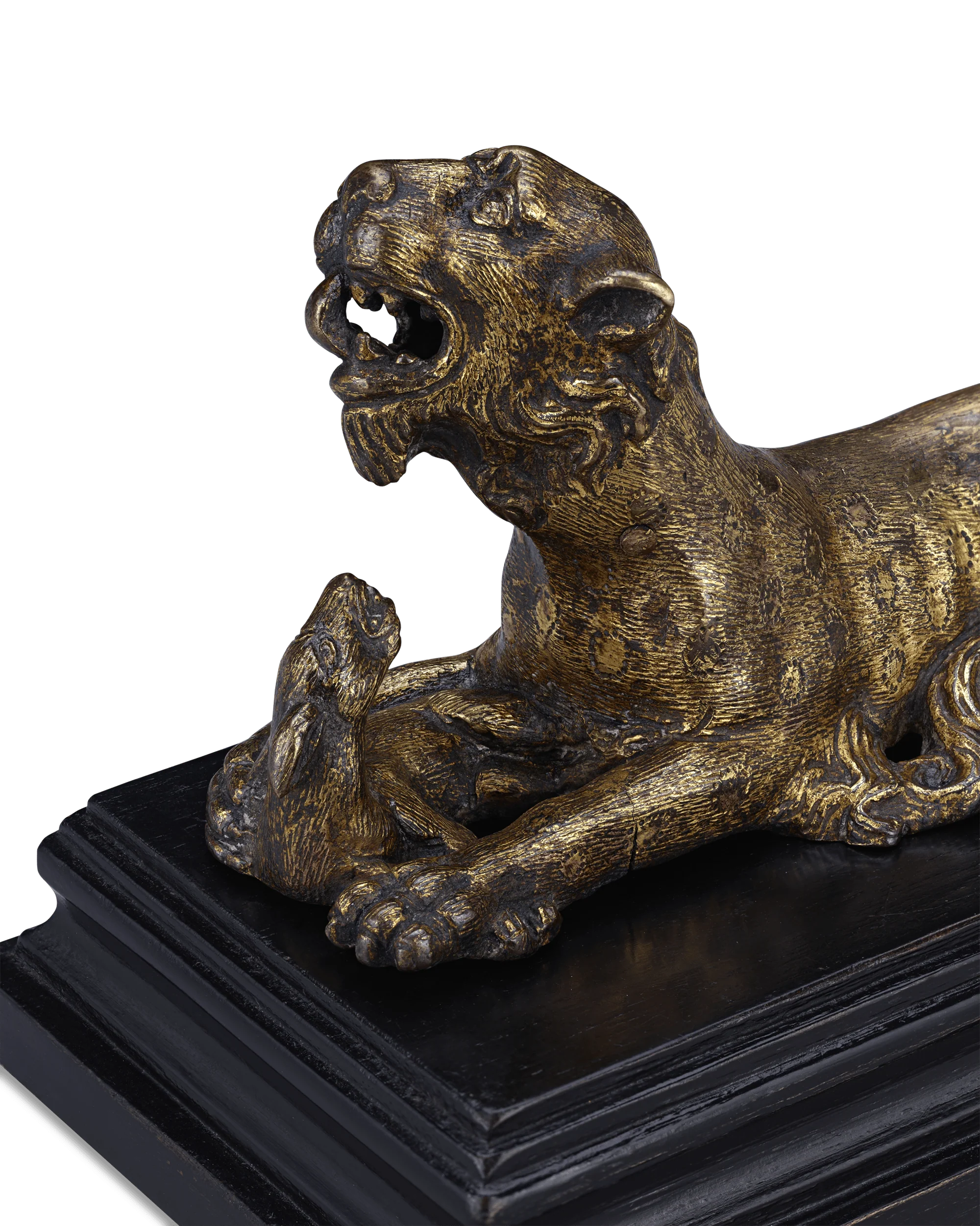 Panther and Hare Bronze Sculpture - Image 4
