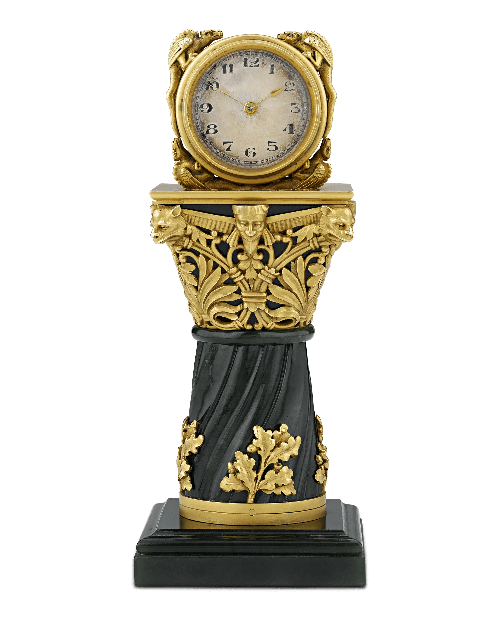 Paul Frey Miniature Gold and Jade Clock - Image 3