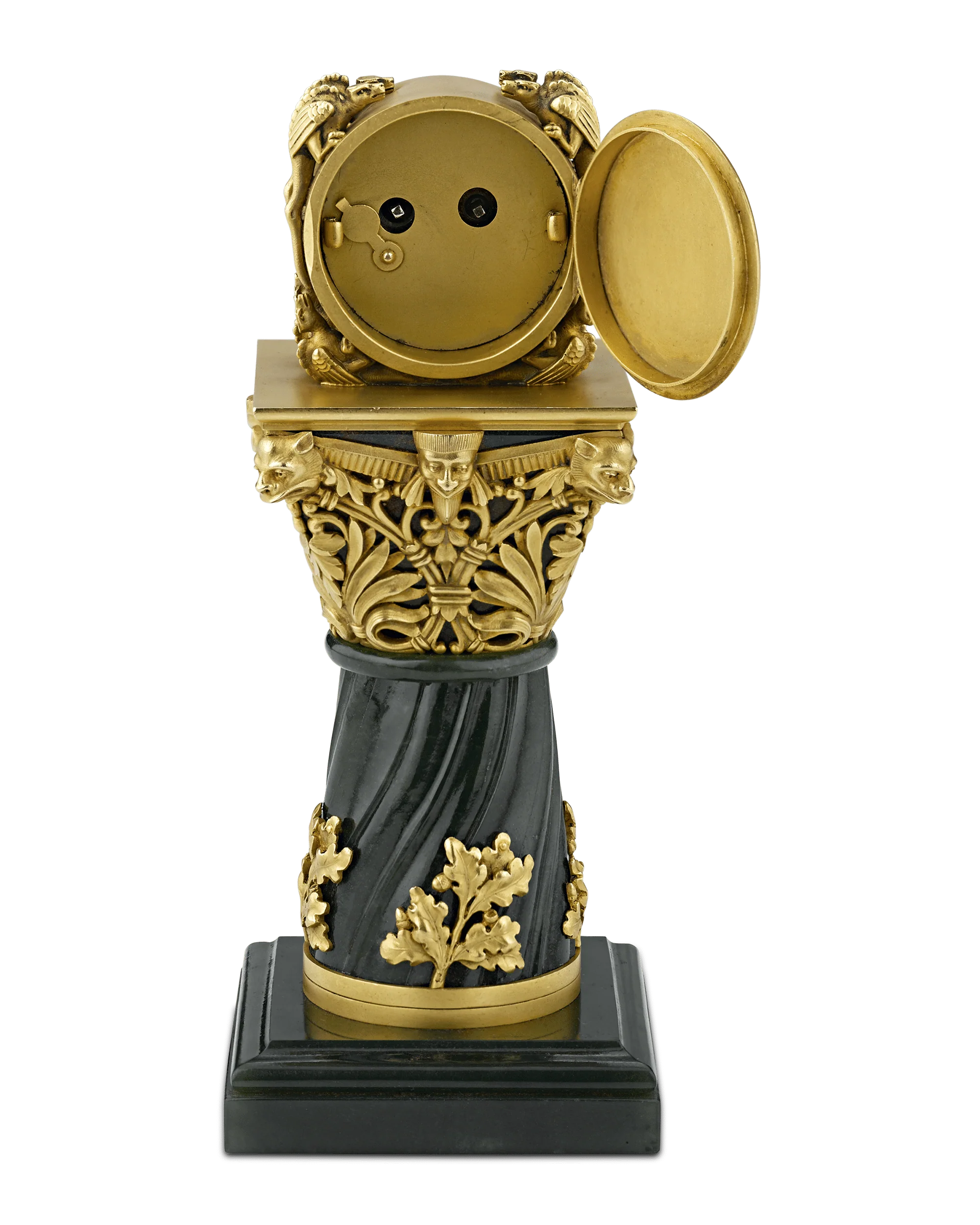 Paul Frey Miniature Gold and Jade Clock - Image 4