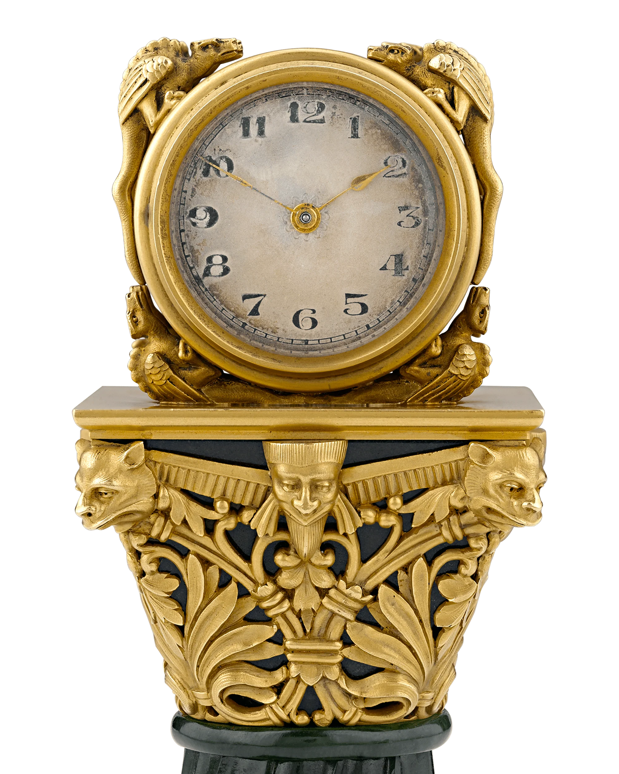 Paul Frey Miniature Gold and Jade Clock - Image 6