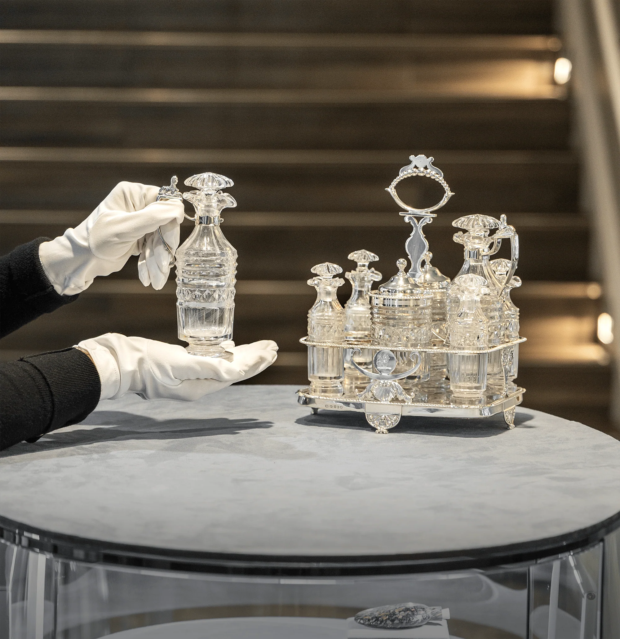 Paul Storr Silver and Cut Glass Cruet Set - Image 6