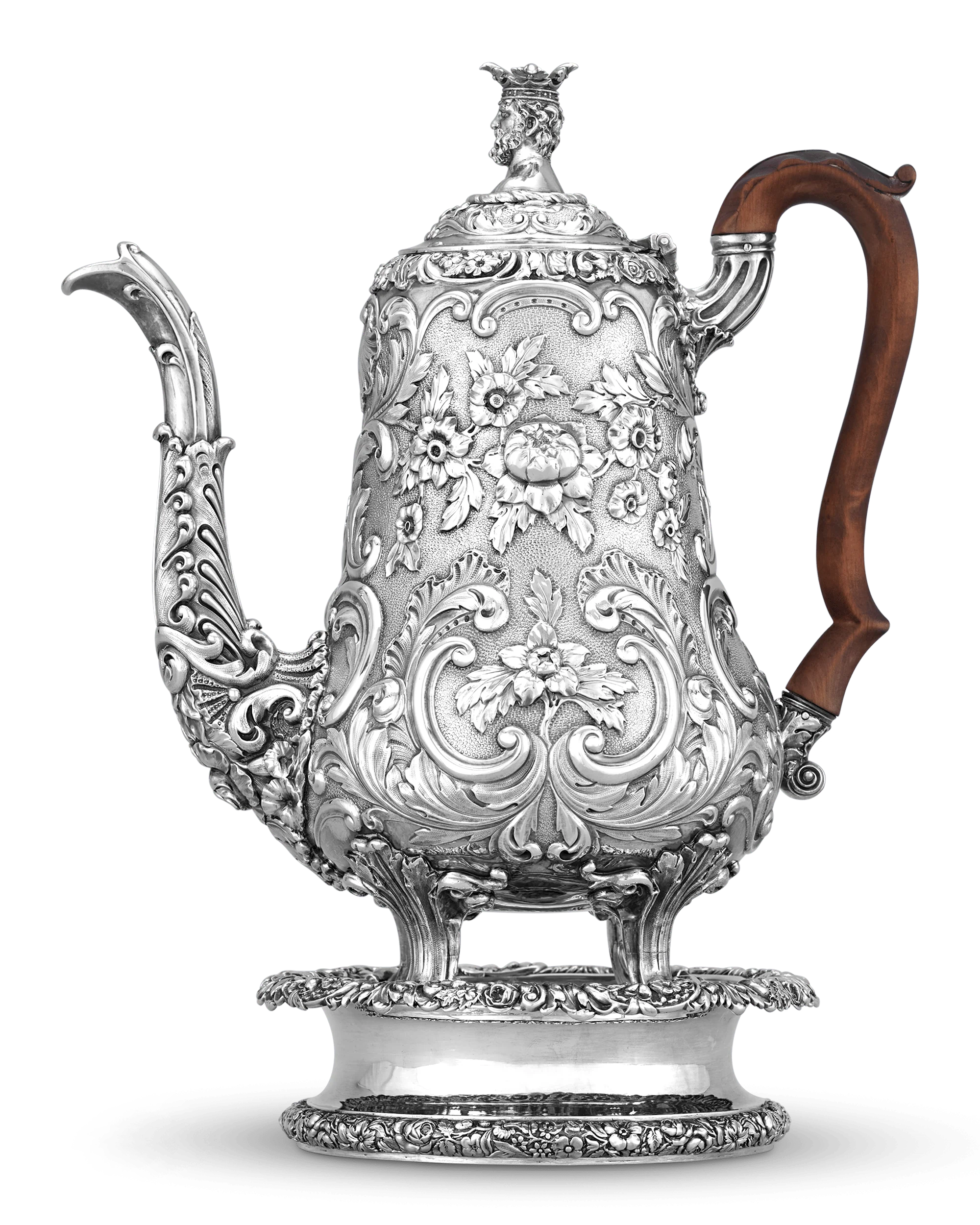 Paul Storr Silver Kings Pattern 4-Piece Tea & Coffee Set - Image 2