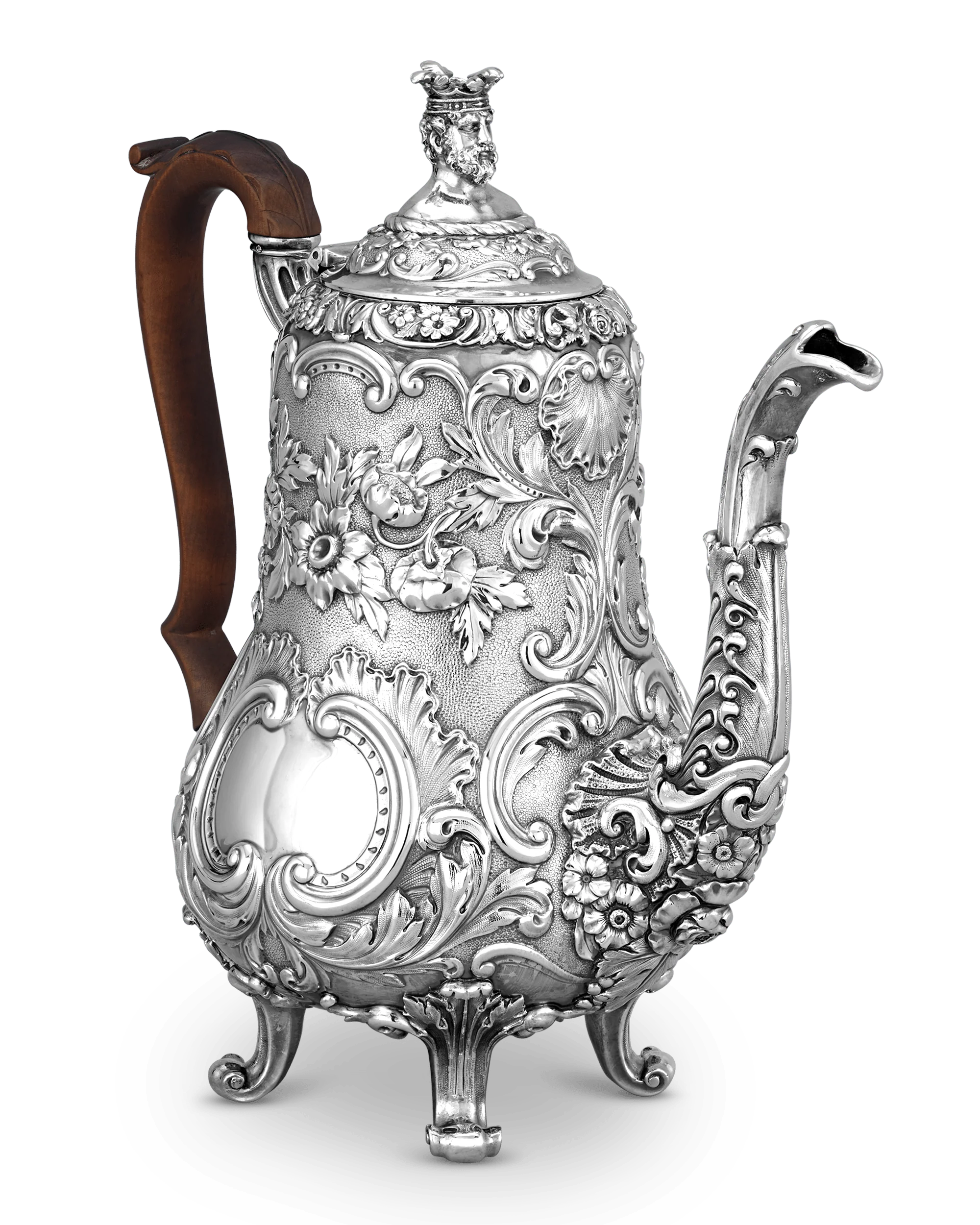 Paul Storr Silver Kings Pattern 4-Piece Tea & Coffee Set - Image 3