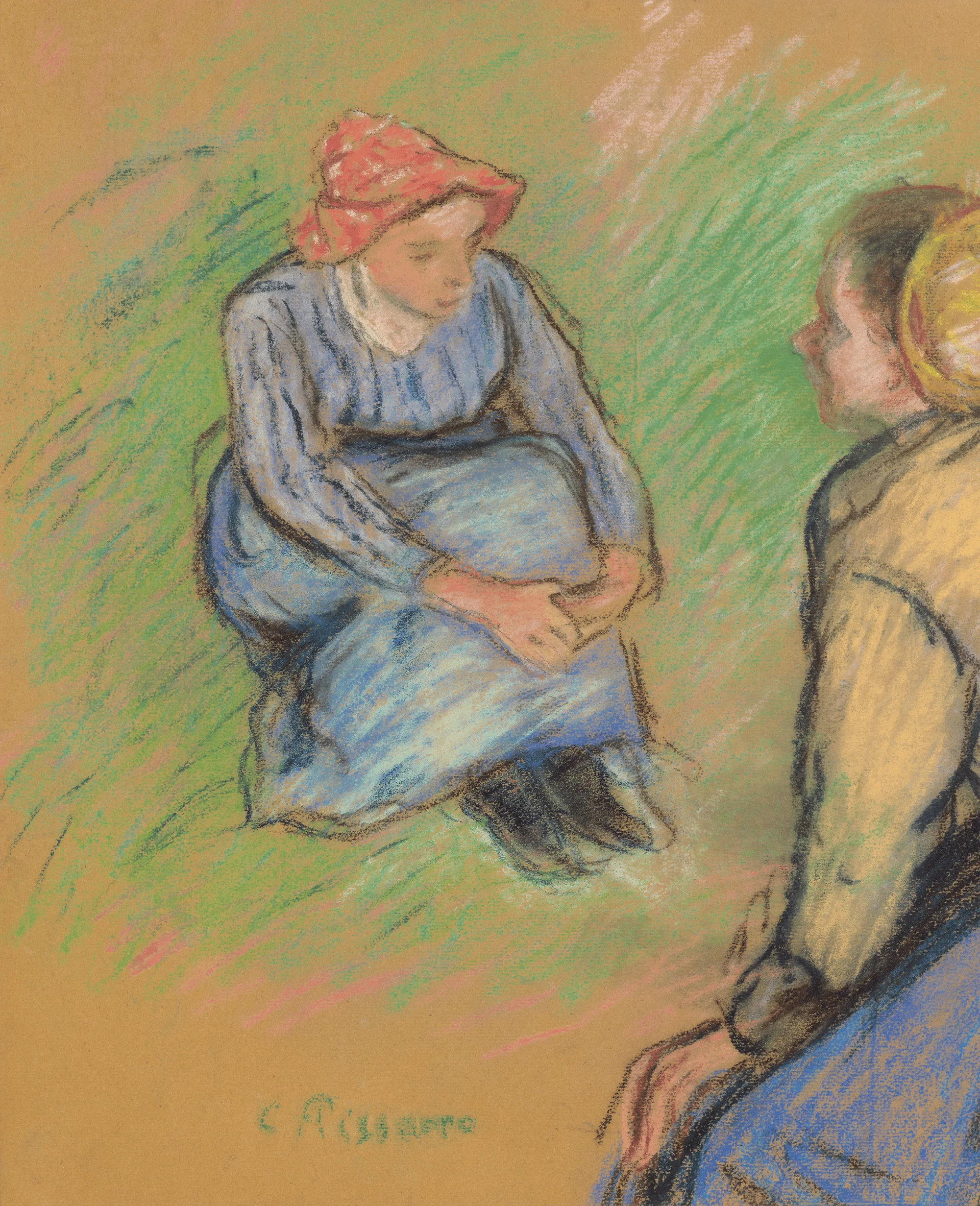 Paysannes assises by Camille Pissarro - Image 3