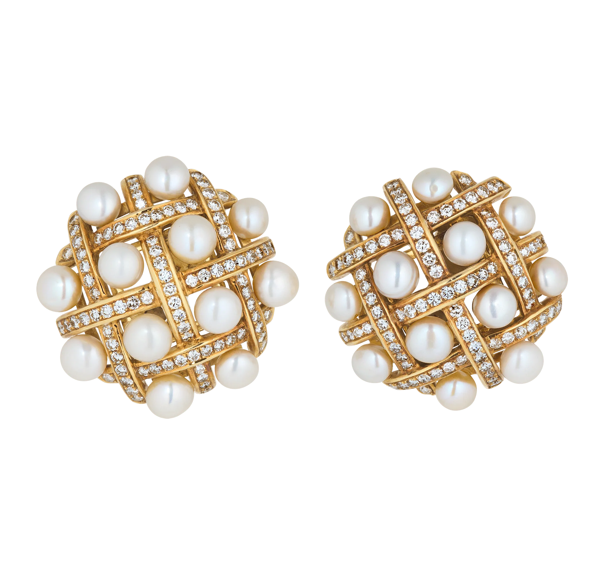Pearl and Diamond Earrings