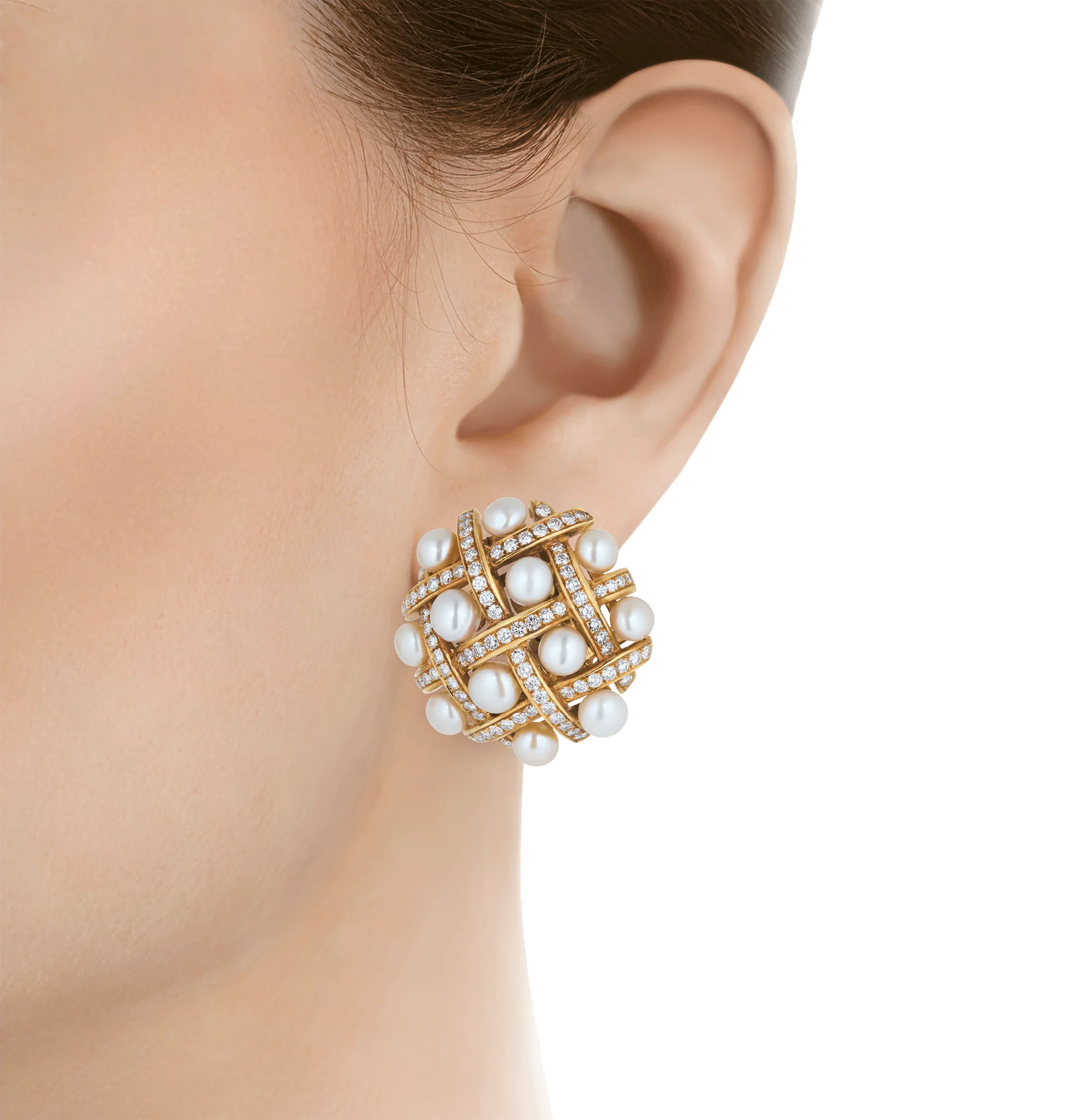Pearl and Diamond Earrings - Image 2