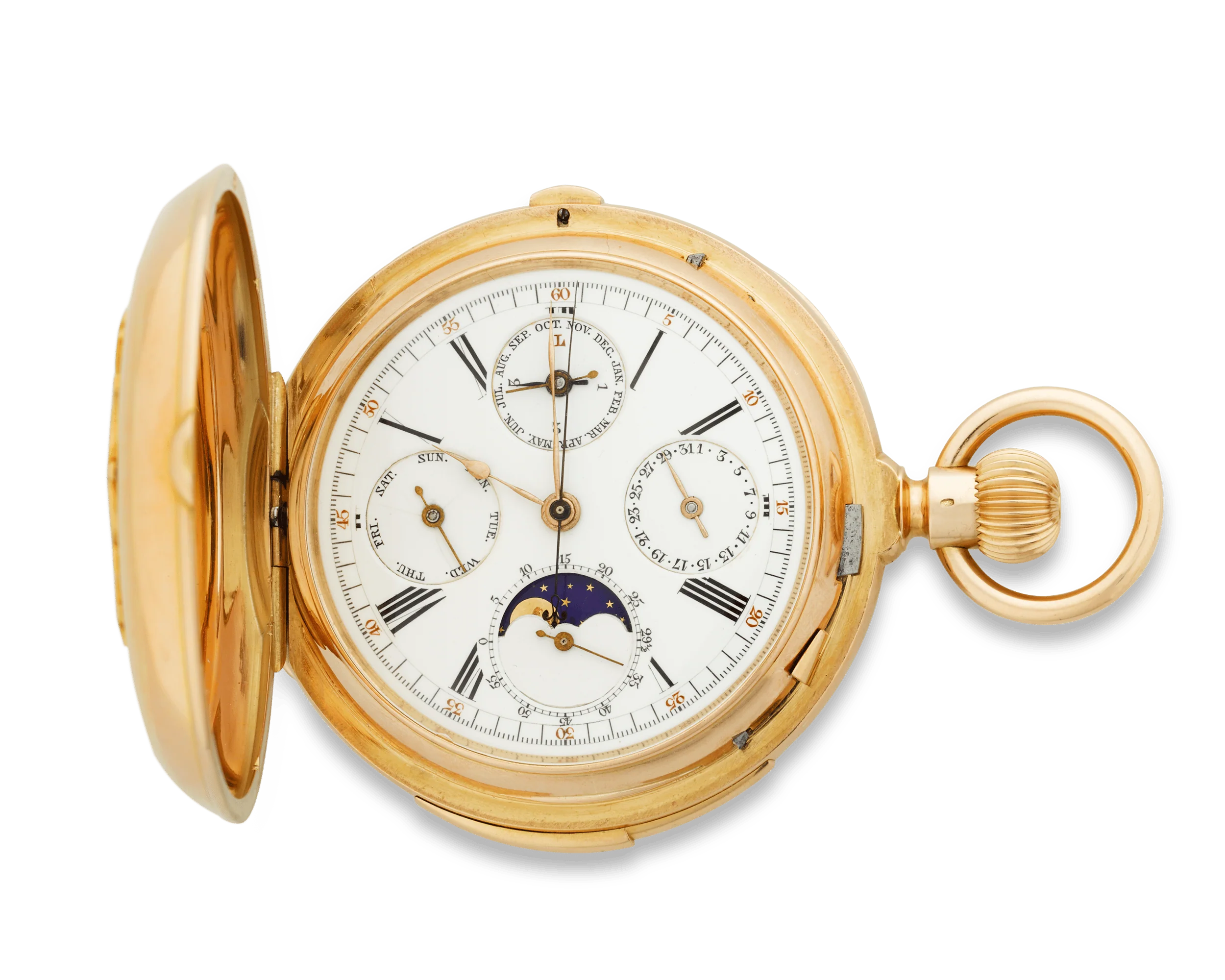 Perpetual Calendar Chronograph Pocket Watch by Redard & Co. - Image 3