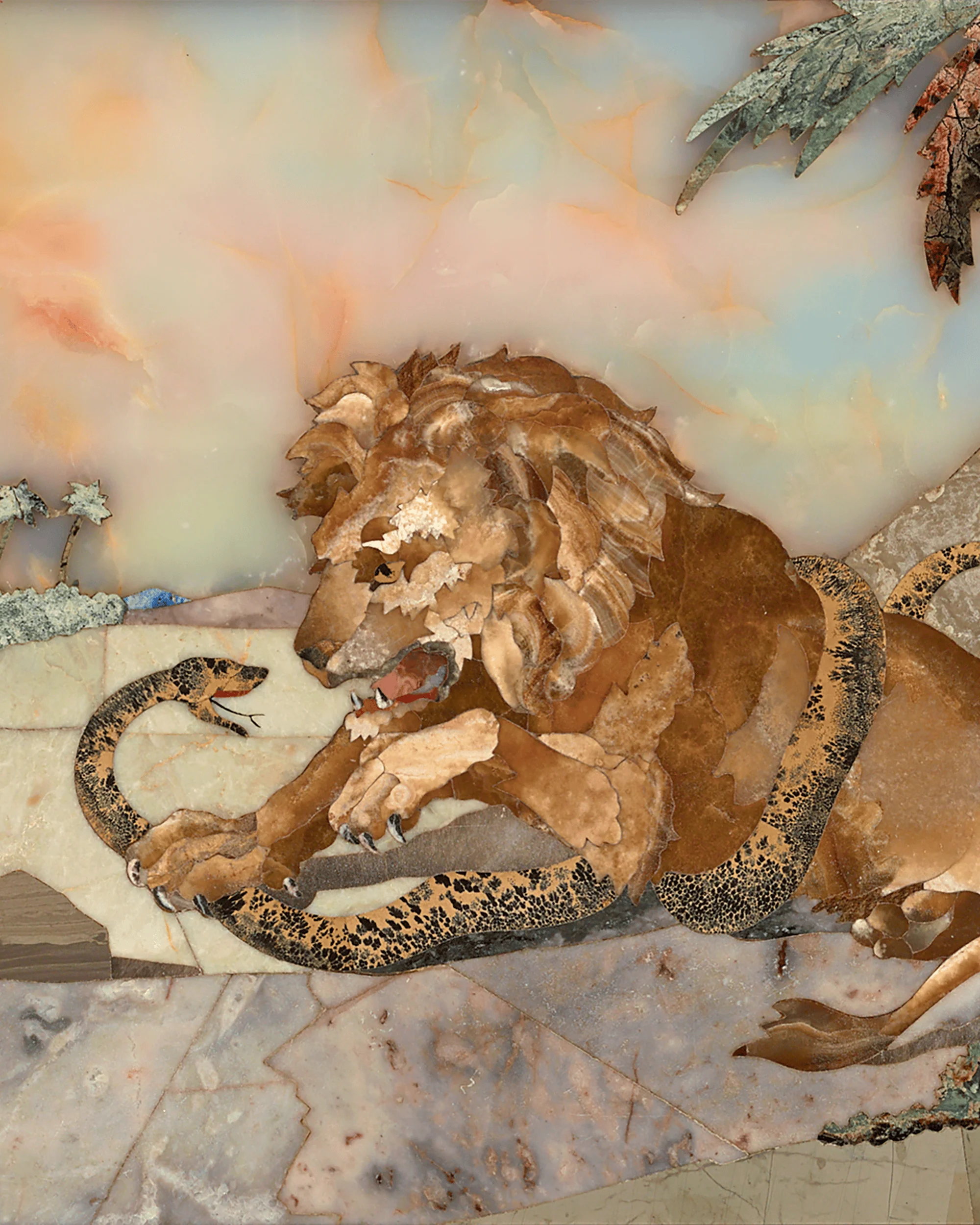 Pietre Dure Plaque with Lion by Tito Francolini - Image 3