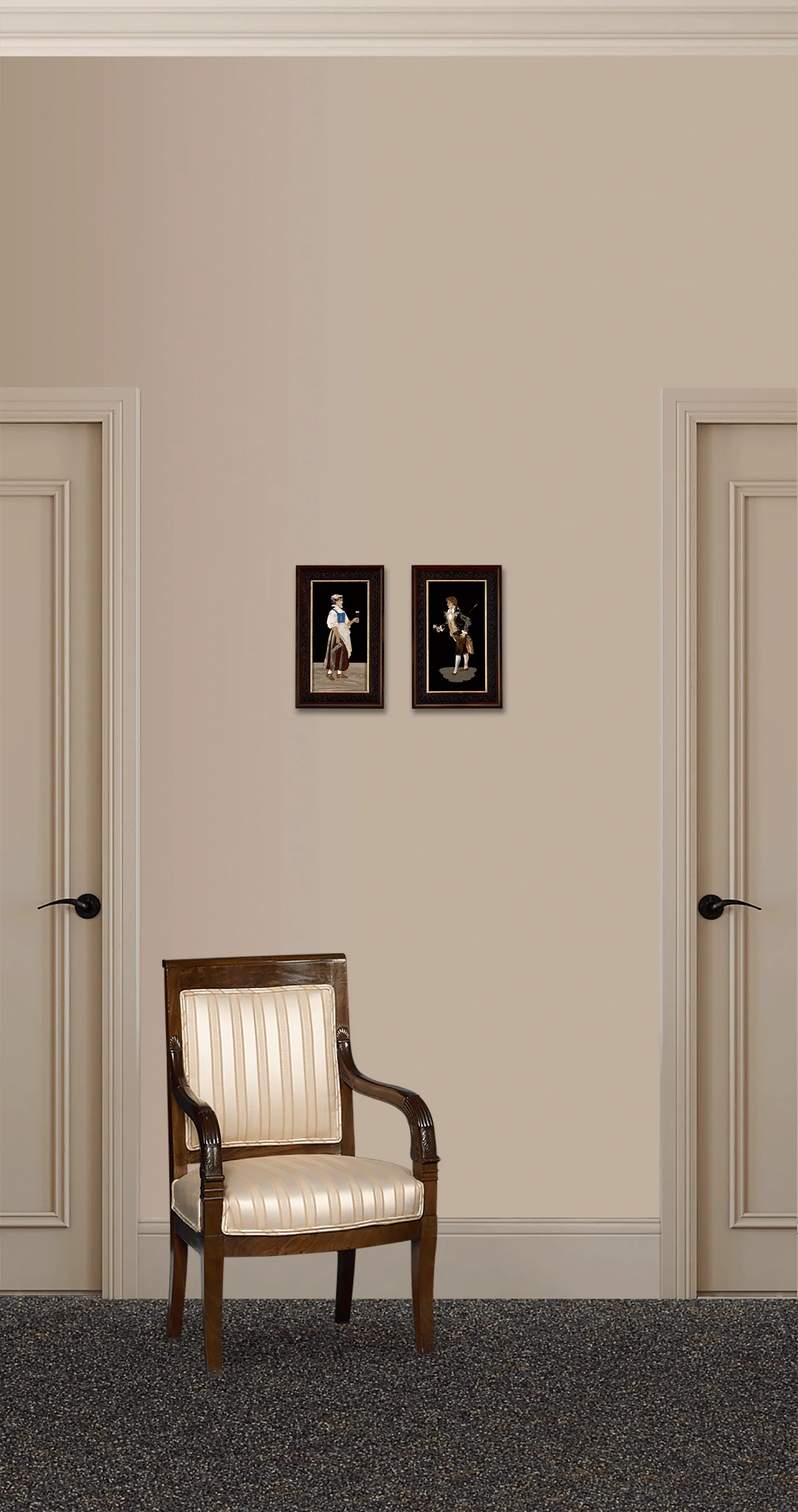 Pietre Dure Plaques, Vis á Vis Man and Woman - Image 4