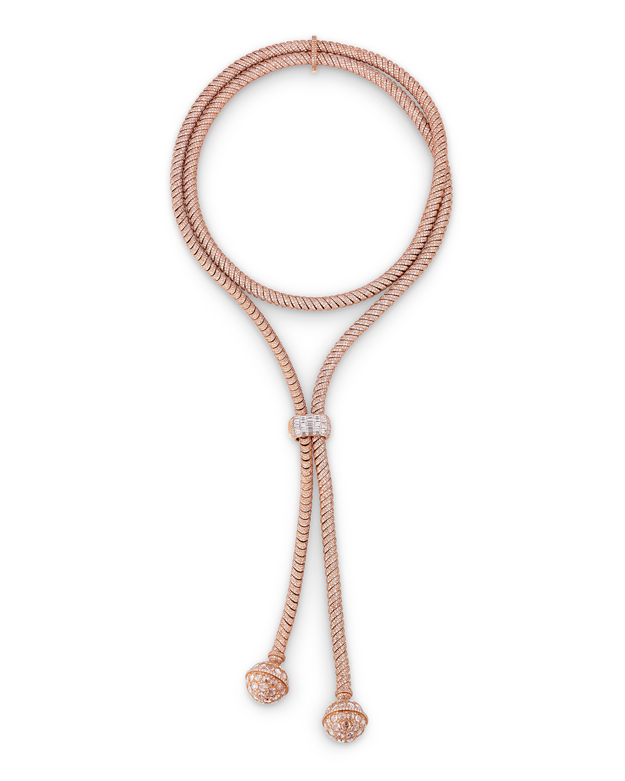 Pink and White Diamond Tassel Necklace, 75.54 Carats - Image 3