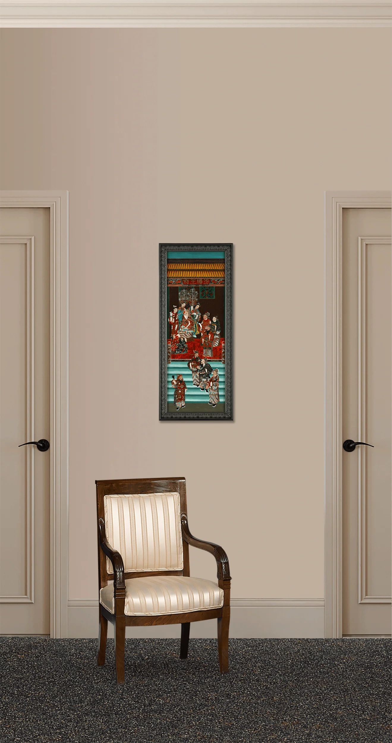 Qing Dynasty Reverse Glass Work - Large Party at Throne - Image 5