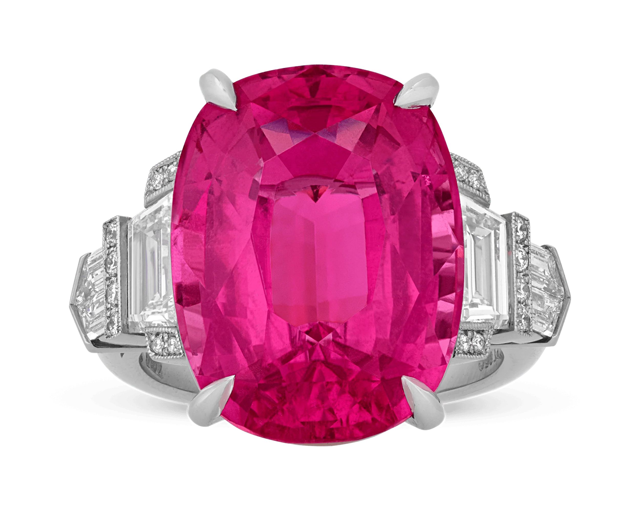 Raymond Yard Untreated Pink Tourmaline Ring, 14.53 Carats