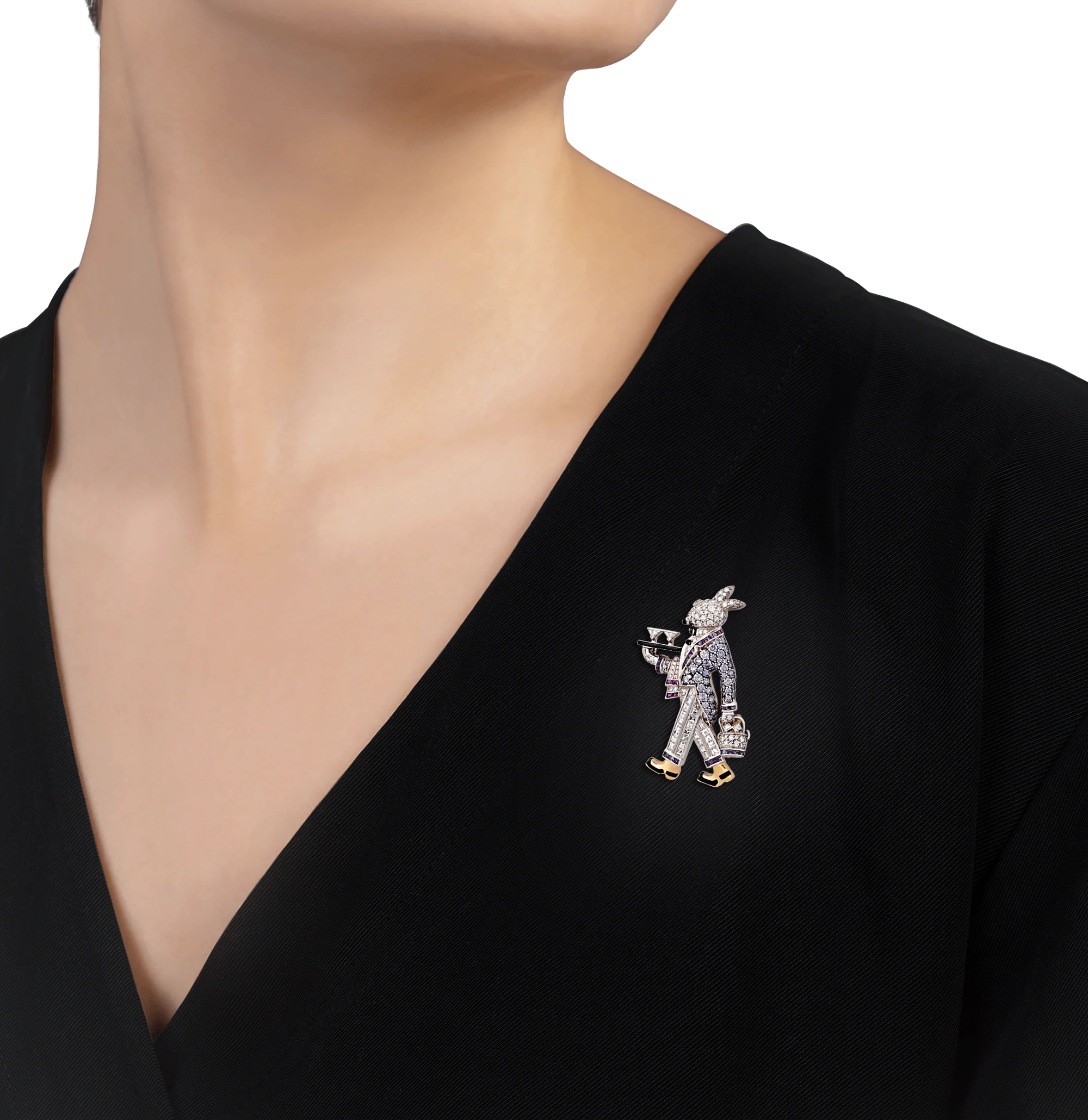 Raymond Yard Violet Diamond Rabbit Brooch - Image 4
