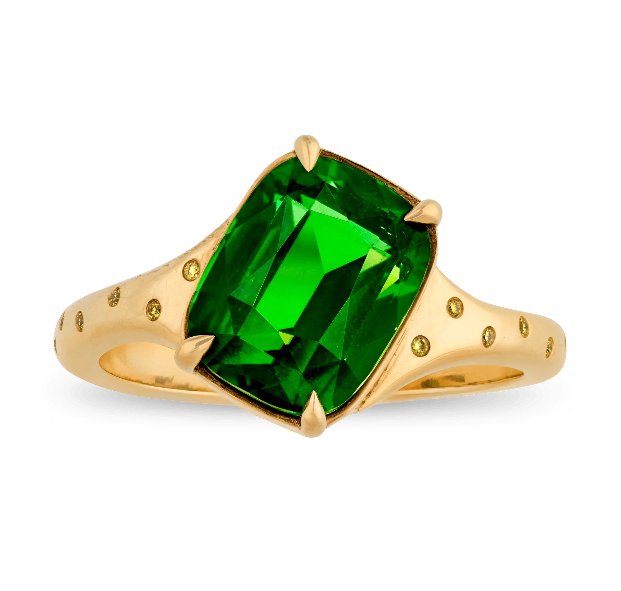 Rebecca Rau Chrome Tourmaline Ring, 3.56 Carats