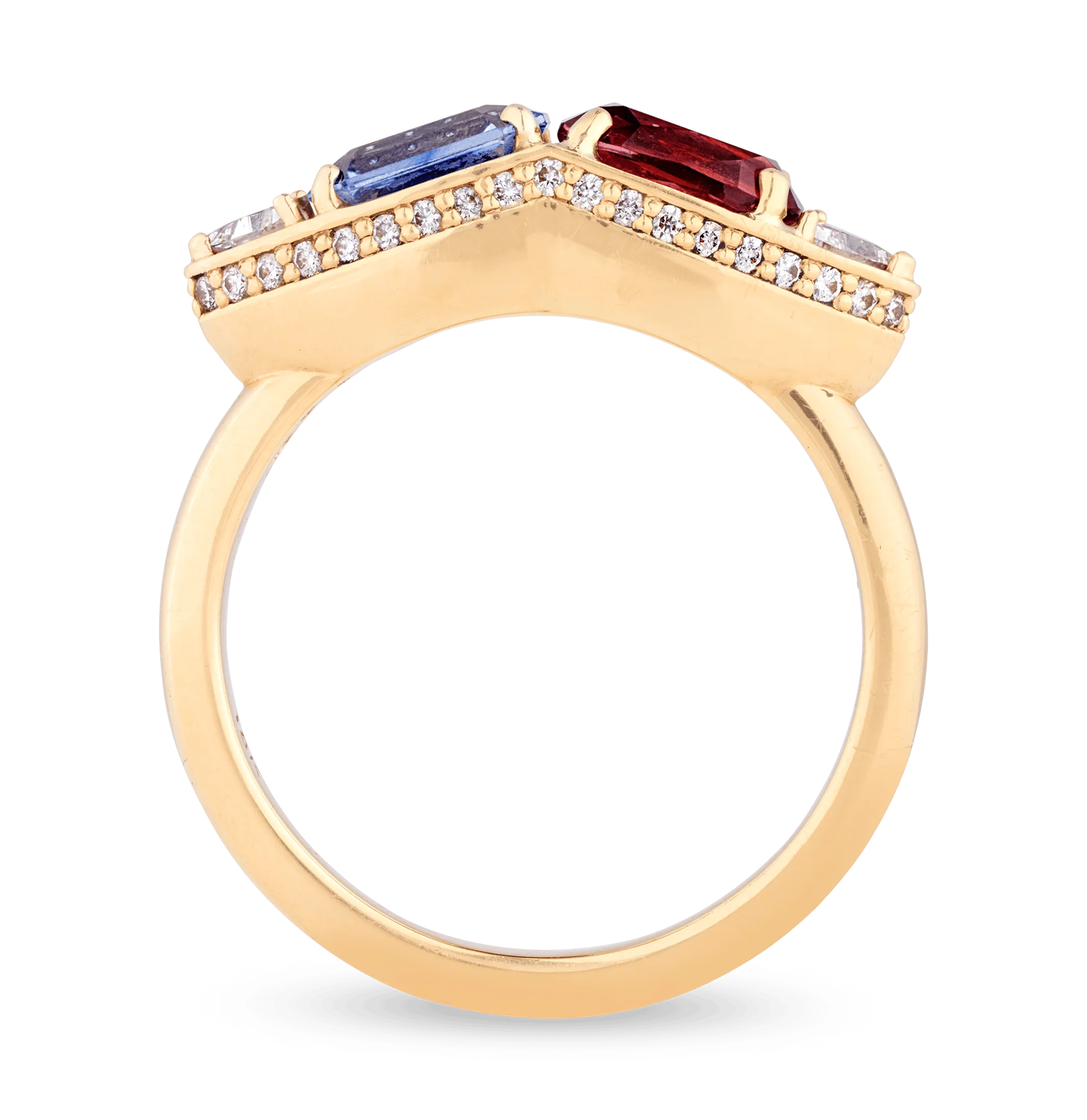 Rebecca Rau Sapphire and Garnet Toi et Moi Ring - Image 2