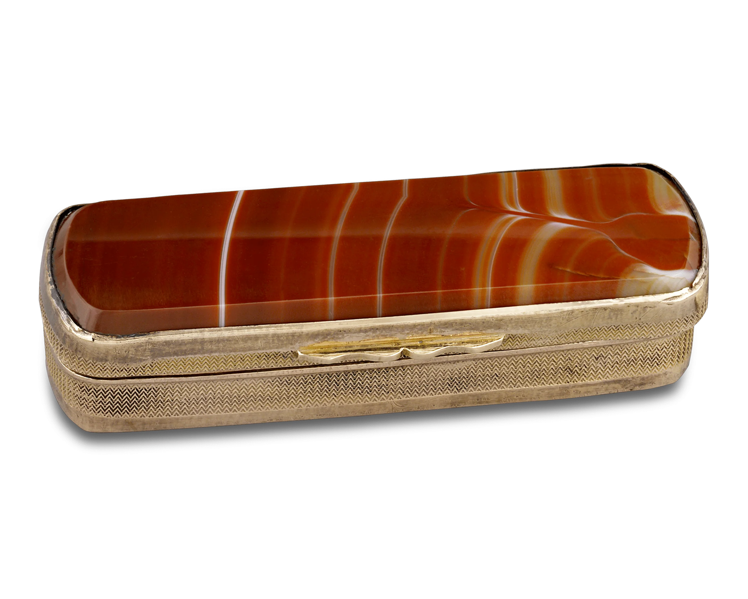 Red Agate Snuff Box