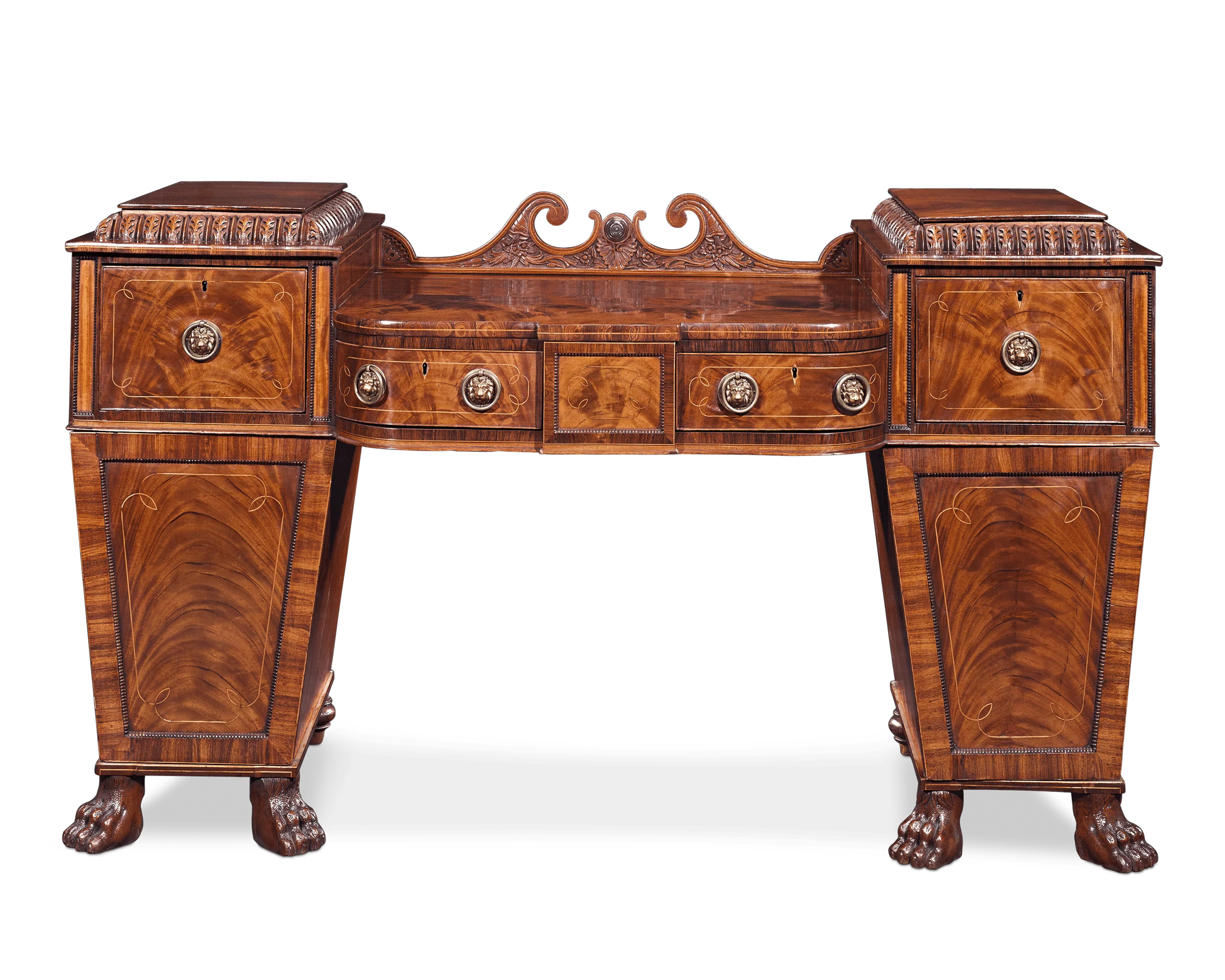 Regency Mahogany Pedestal Sideboard