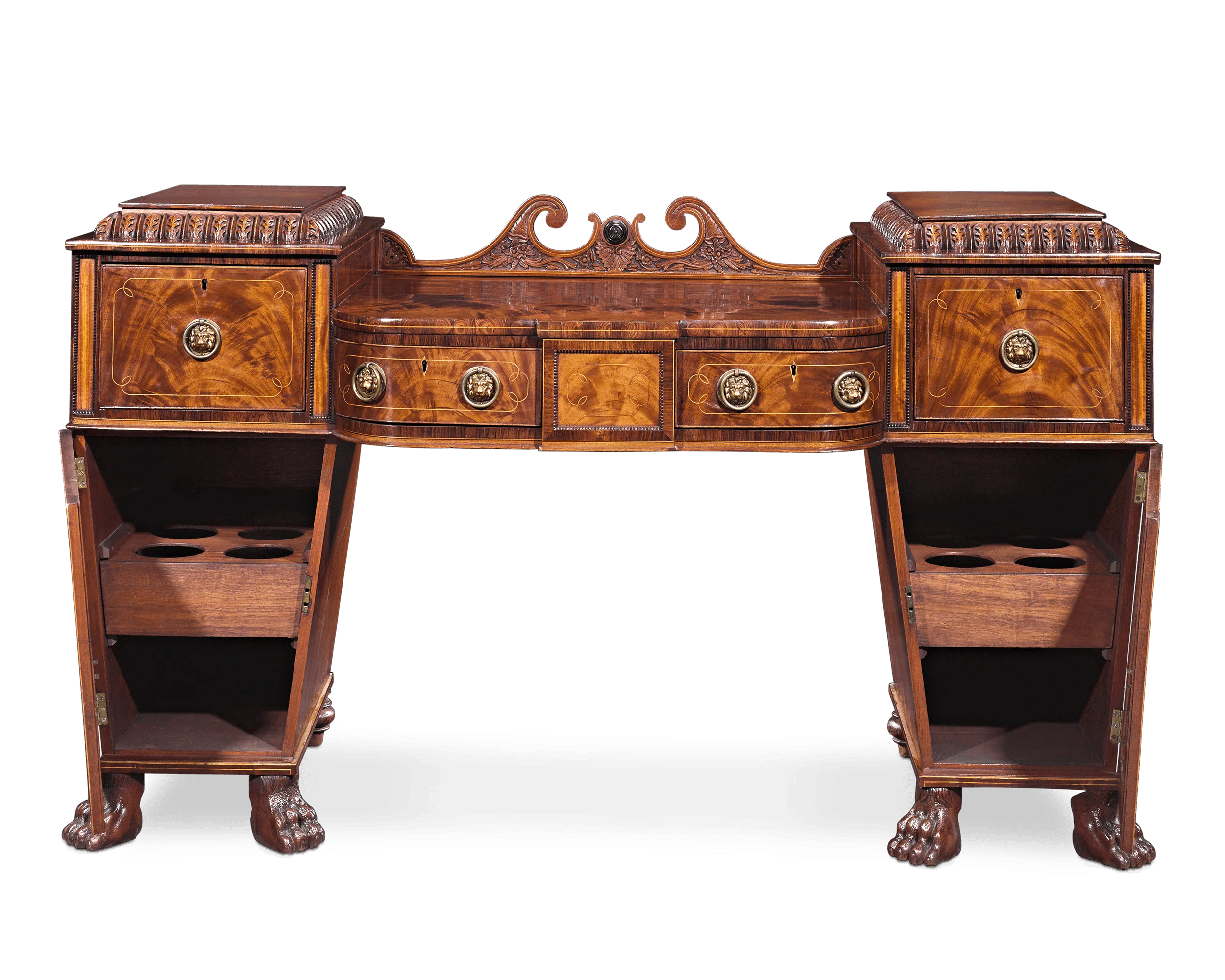 Regency Mahogany Pedestal Sideboard - Image 3