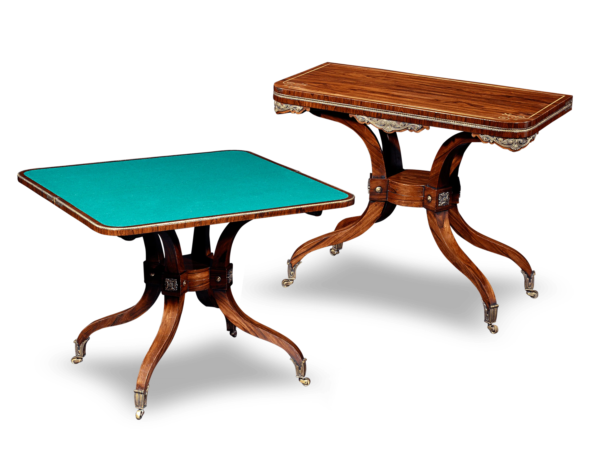 Regency-Period Rosewood Card Tables - Image 2