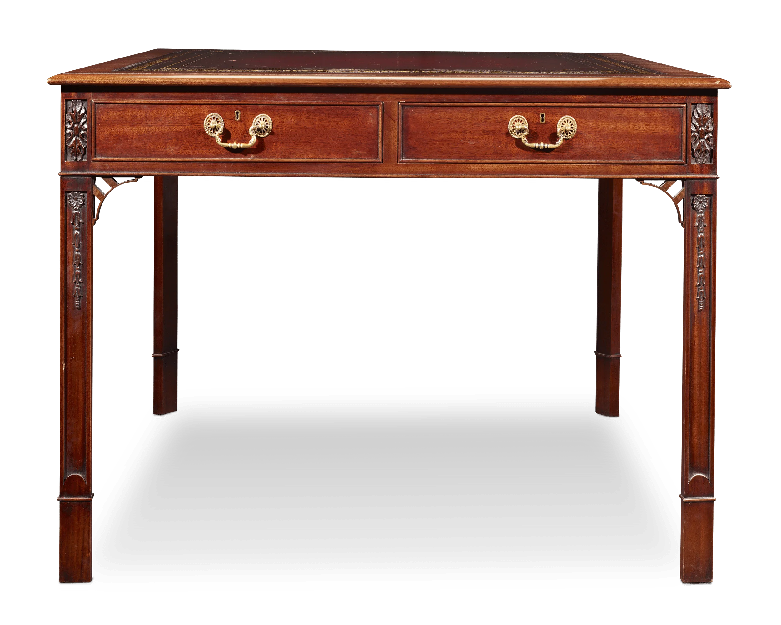Regency-Style Mahogany Leather-Topped Table - Image 3