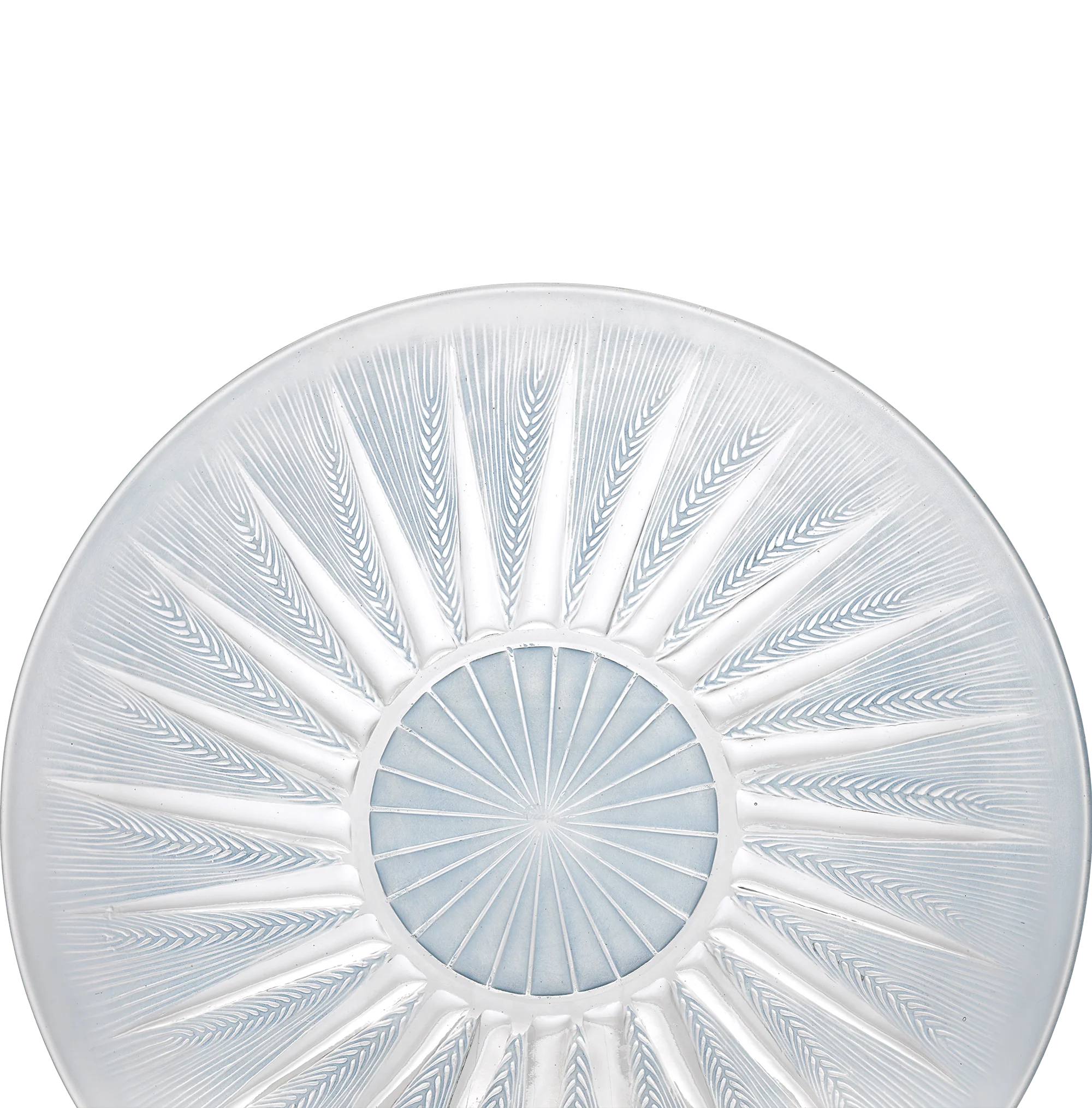 René Lalique Blue Fan Epis Glass Dish - Image 2