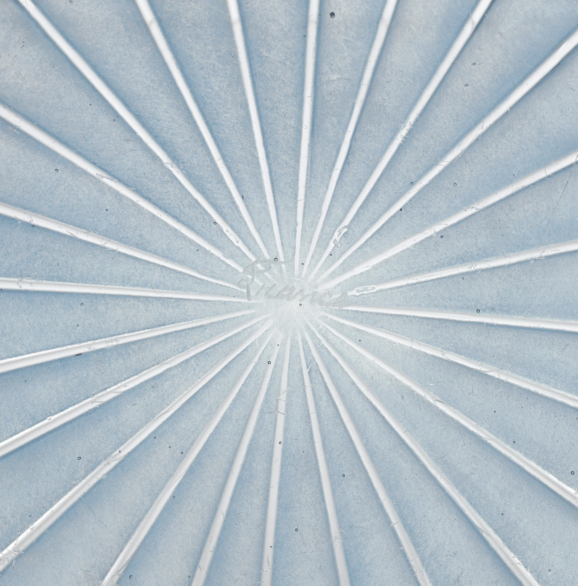 René Lalique Blue Fan Epis Glass Dish - Image 3