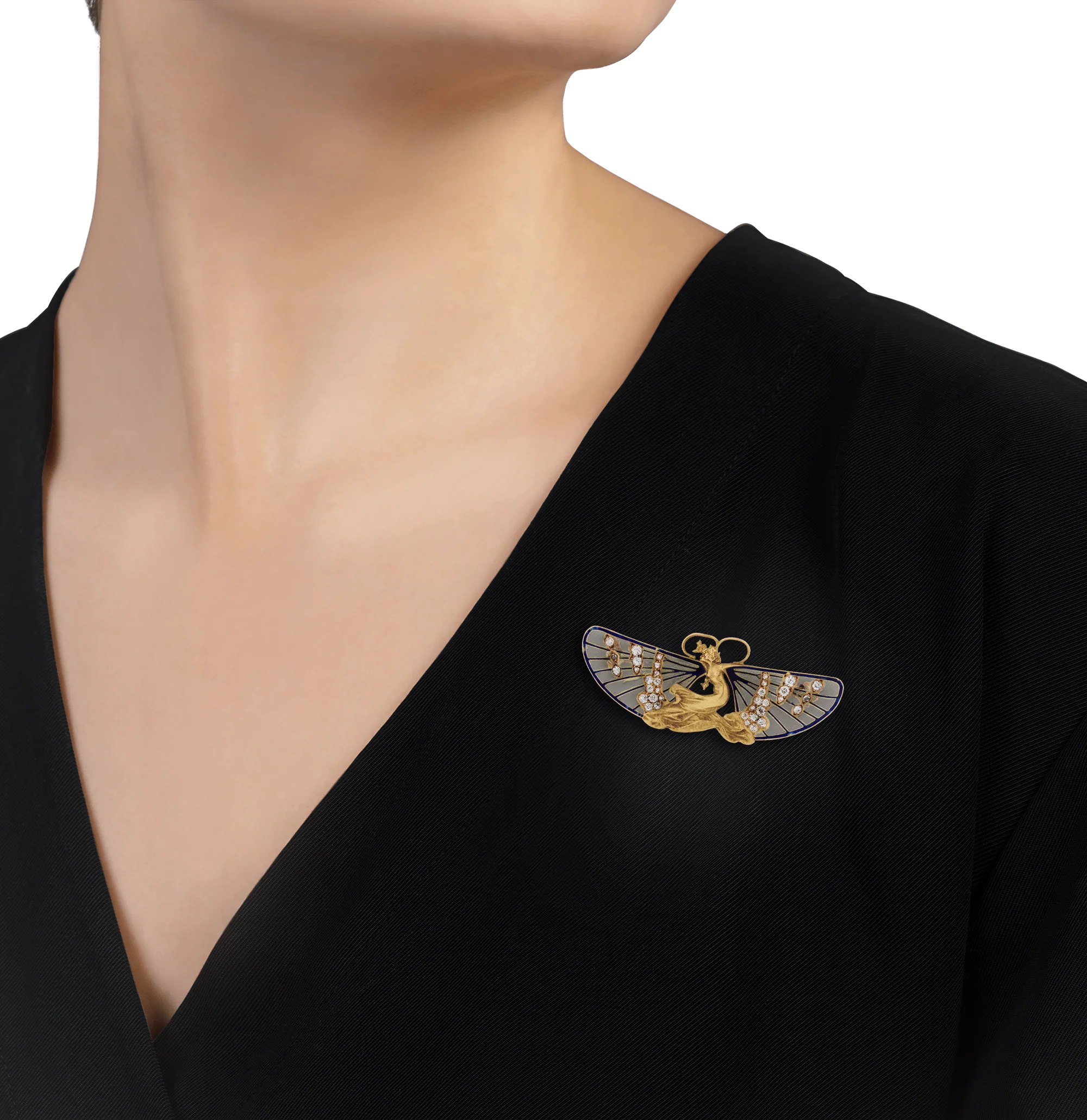 René Lalique Butterfly Woman Brooch - Image 2