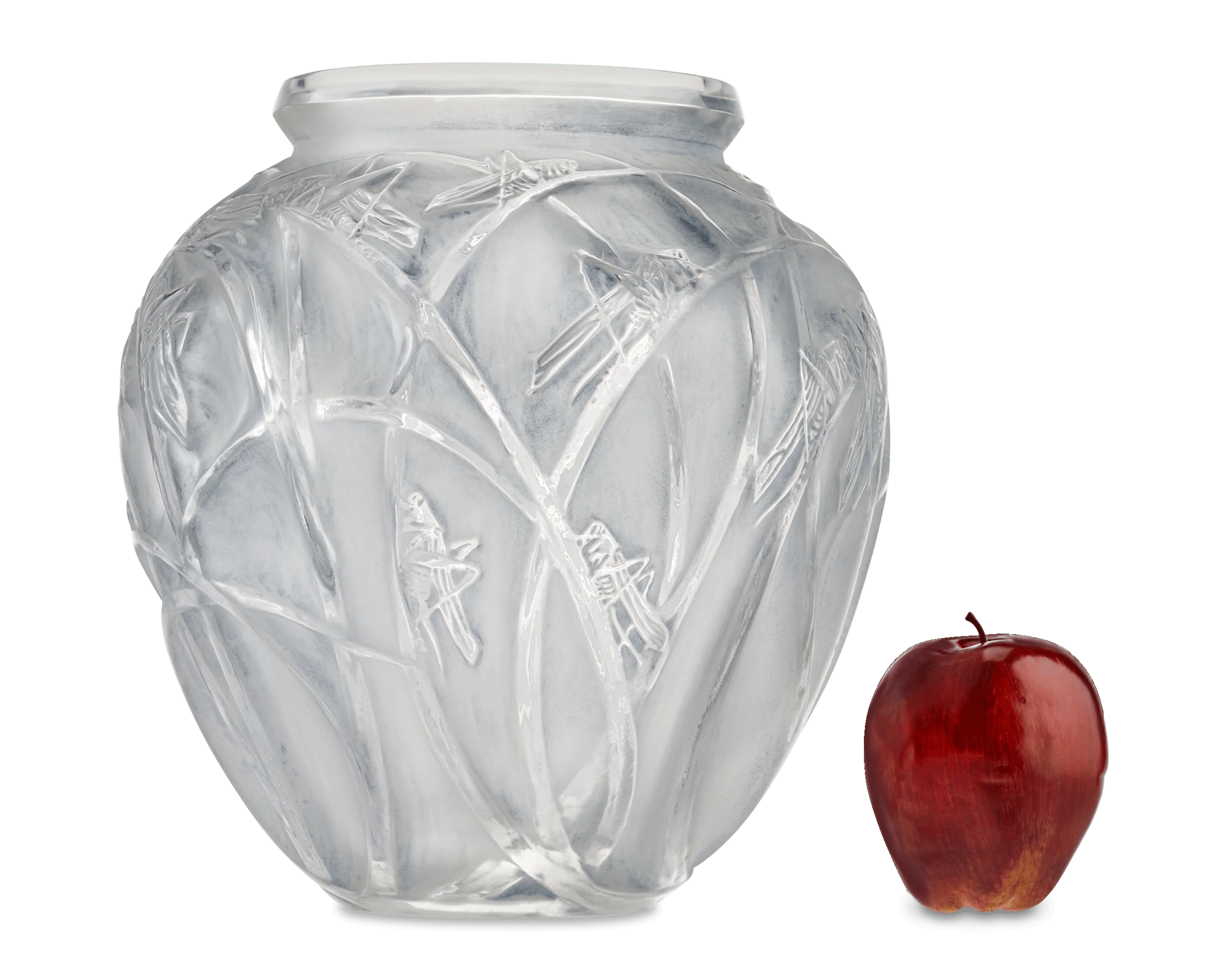 René Lalique Sauterelles Frosted Glass Vase - Image 5