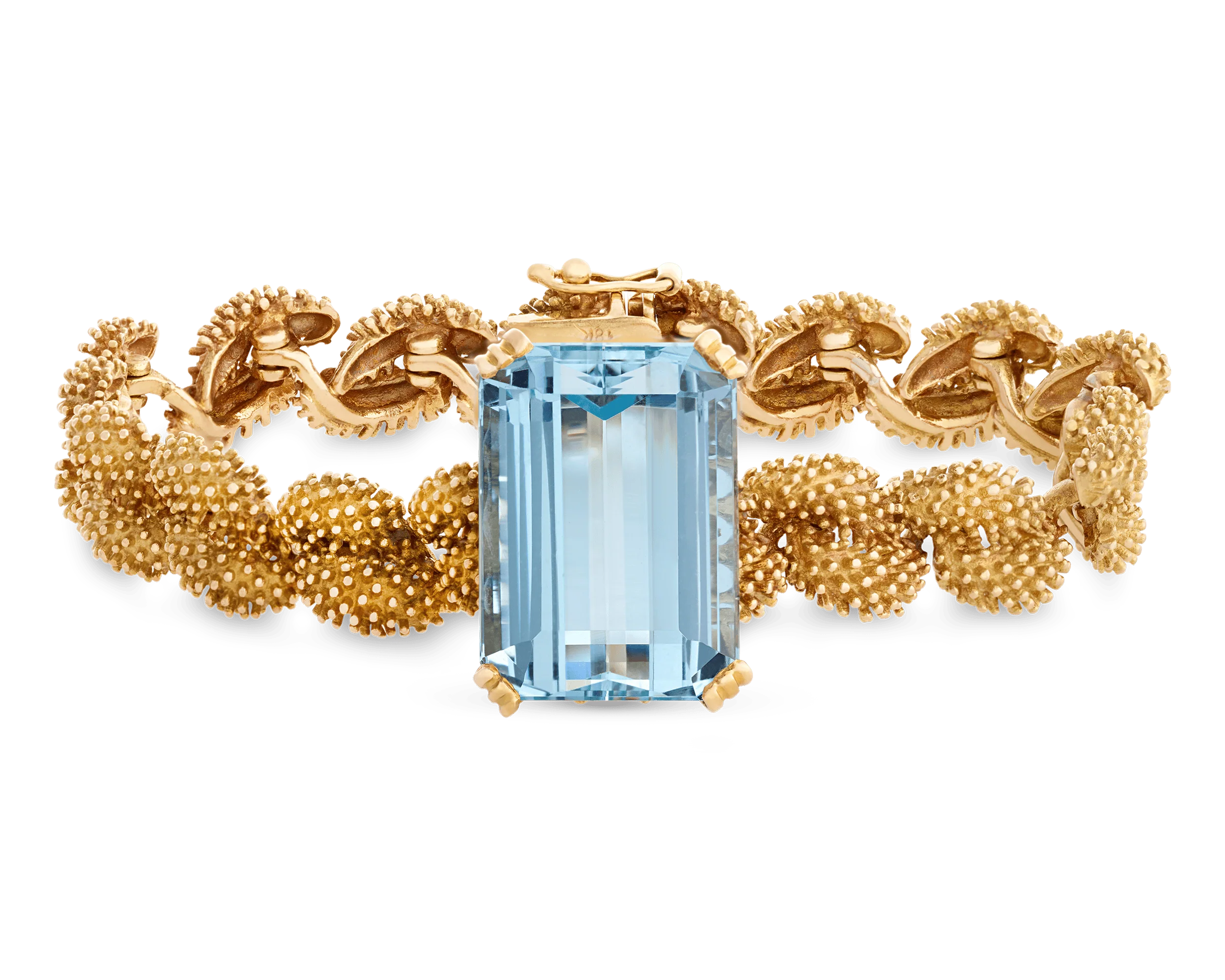 Retro Aquamarine and Gold Bracelet, 20.00 carats