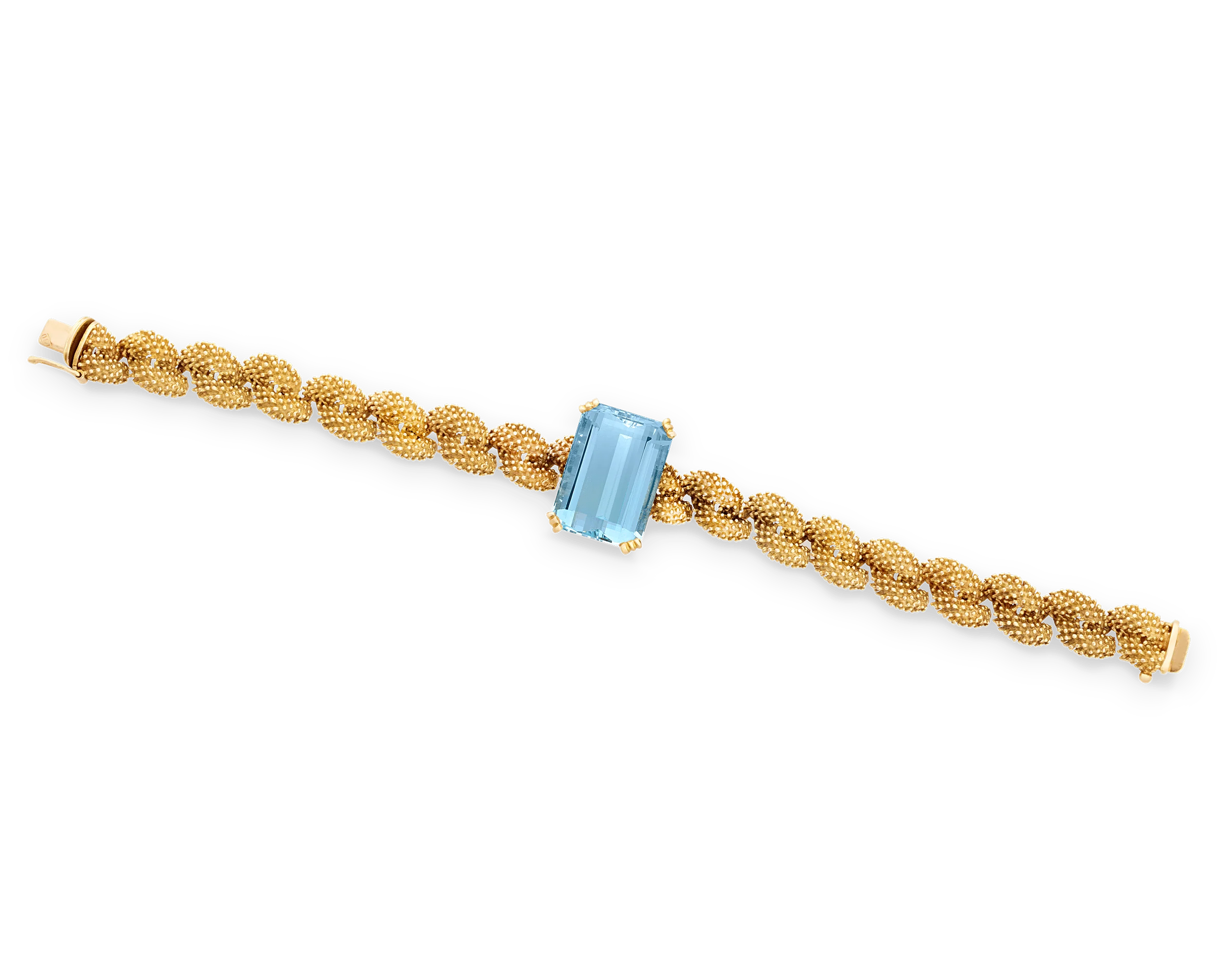 Retro Aquamarine and Gold Bracelet, 20.00 carats - Image 2