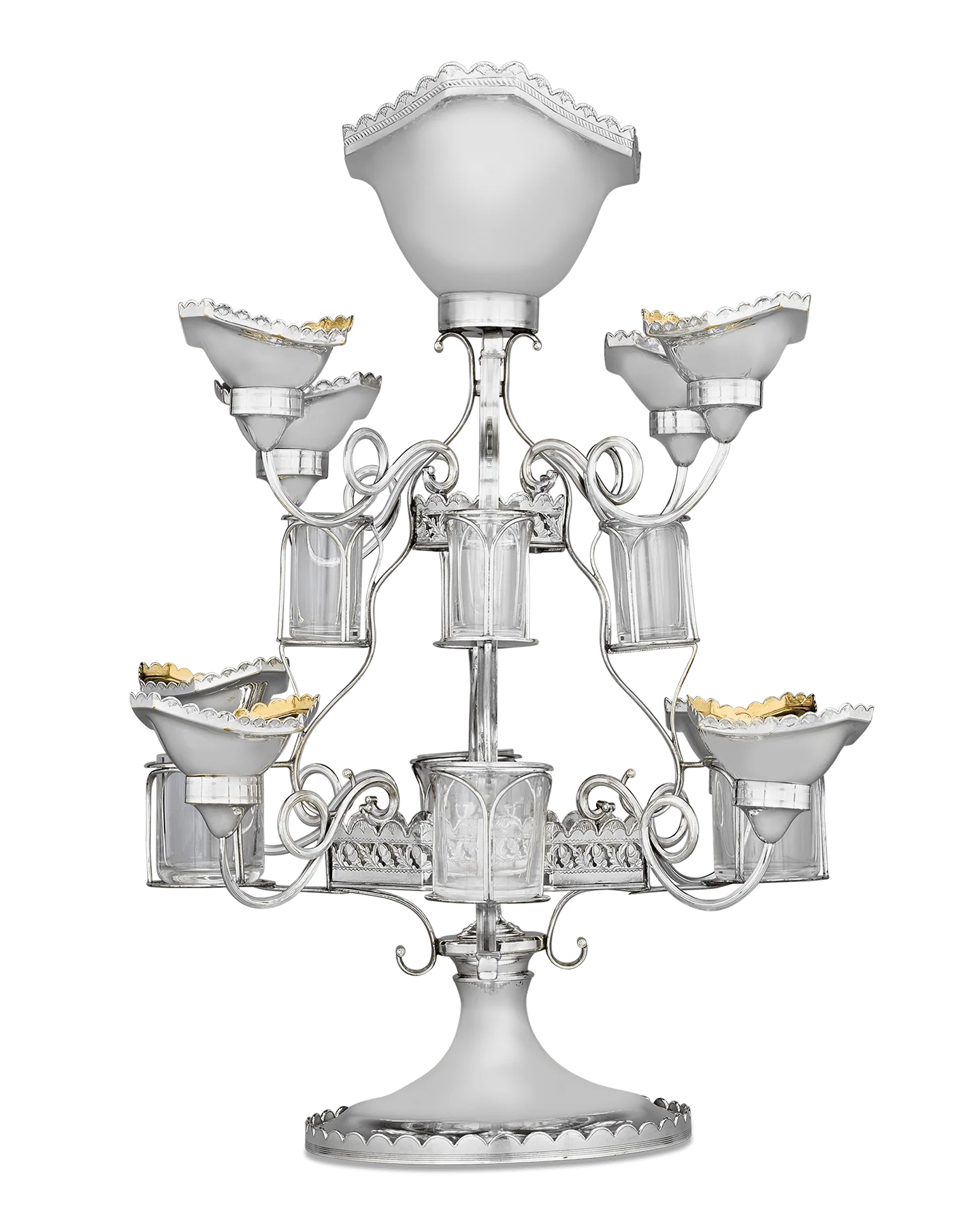 Revolving Old Sheffield Silver Plate Epergne