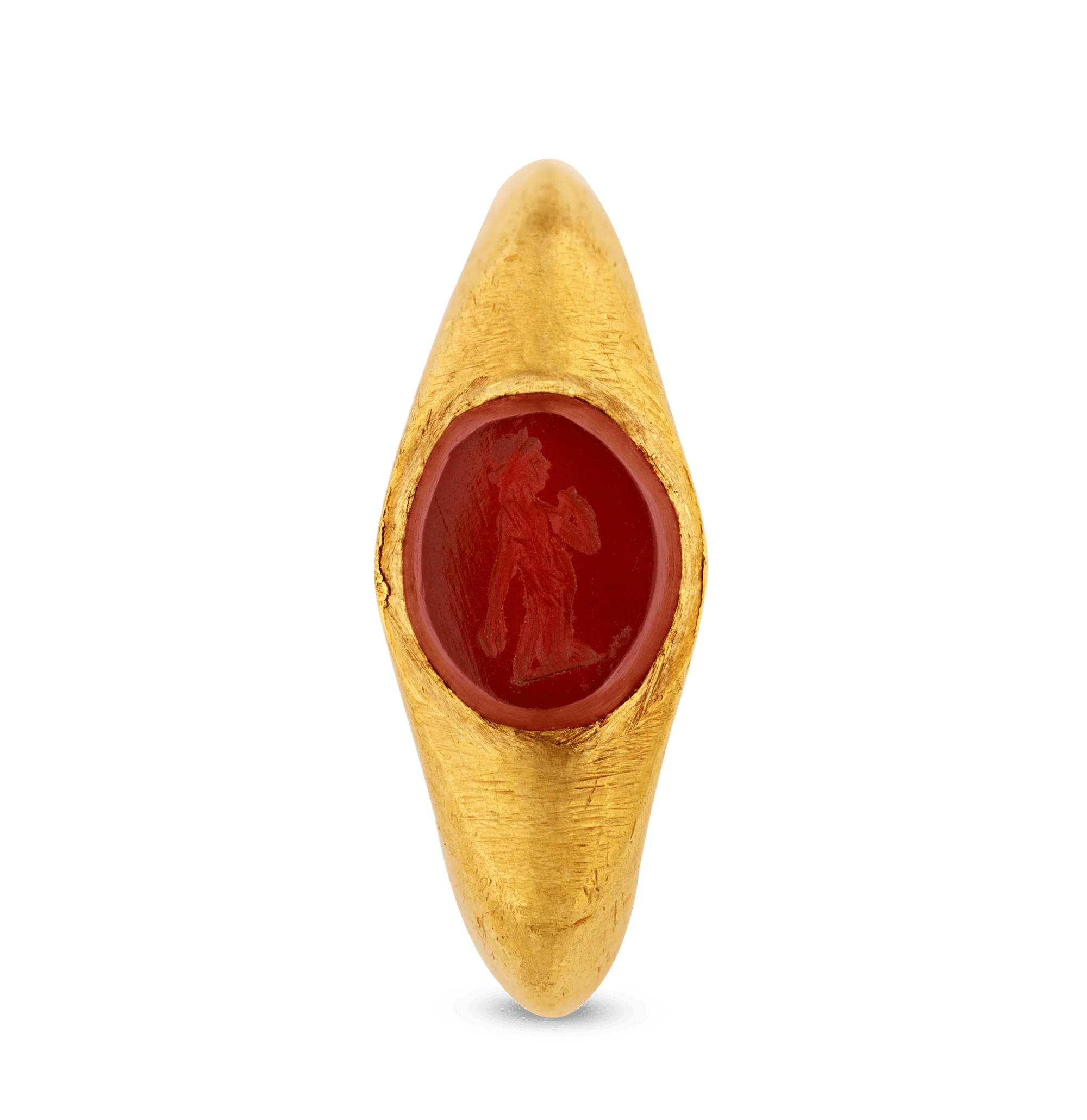 Roman Carnelian Intaglio Ring Featuring Ceres - Image 3