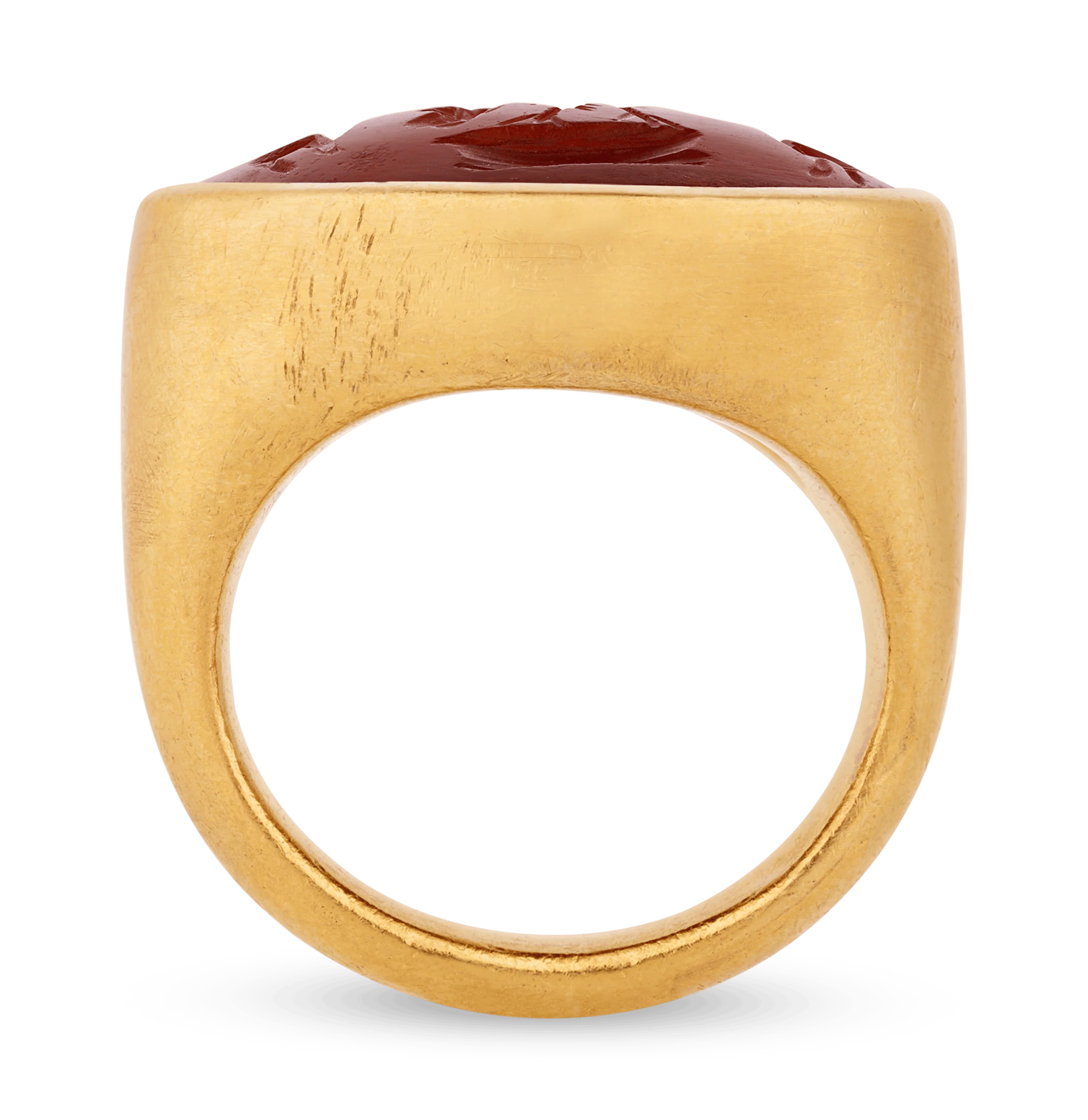 Roman Jupiter and Victoria Carnelian Intaglio Ring - Image 3