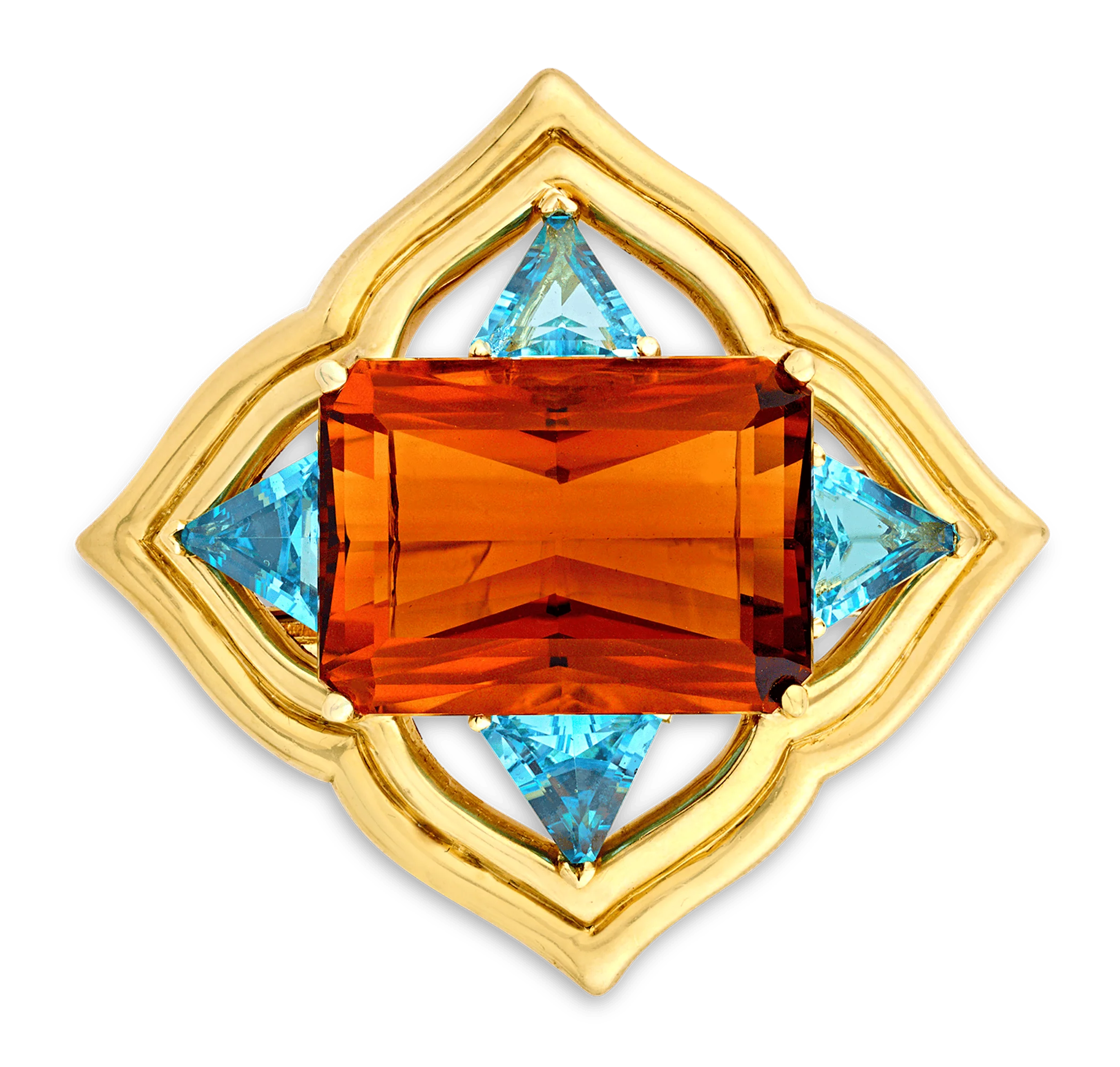 Ron McNamer Citrine and Topaz Brooch - Image 3
