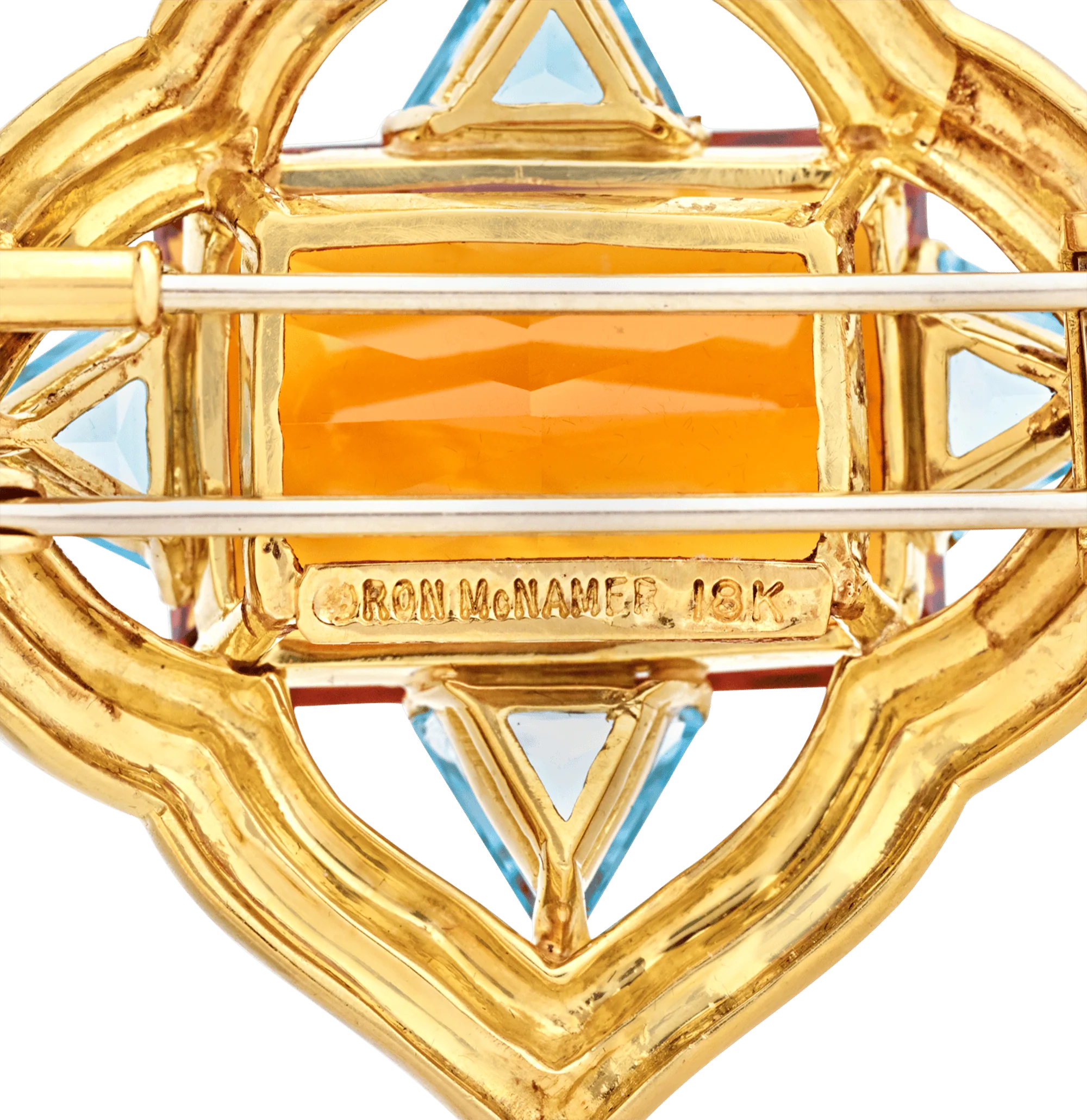 Ron McNamer Citrine and Topaz Brooch - Image 4