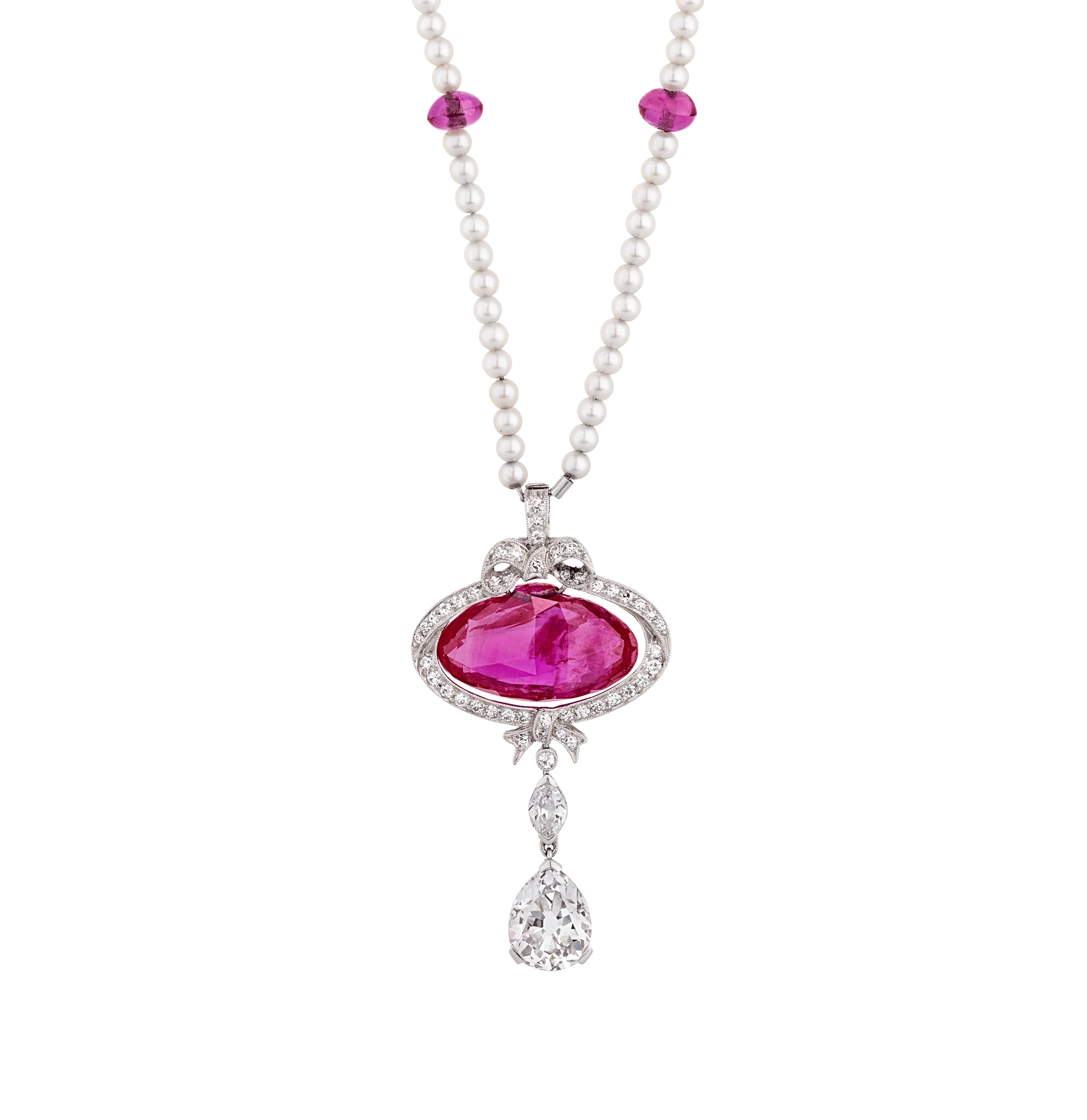 Ross Pennell Art Deco Untreated Burma Ruby Necklace, 6.30 Carats - Image 3