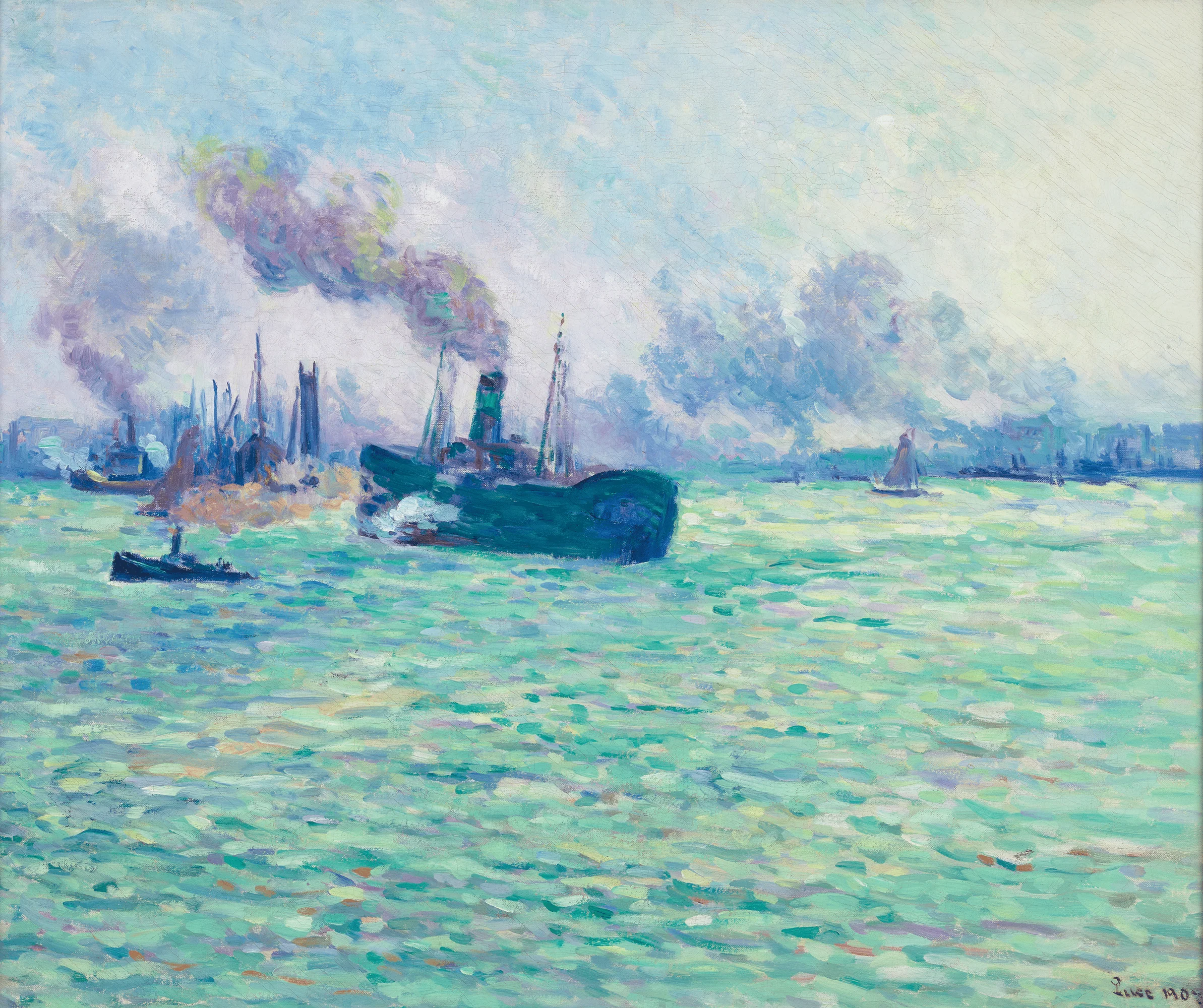 Rotterdam, Scène de Port by Maximilien Luce