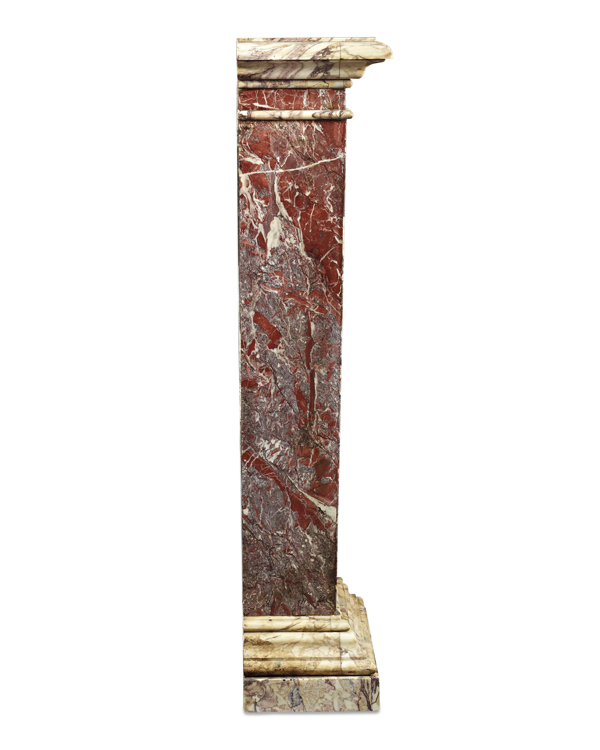 Rouge de France Marble Pedestal, 18th Century - Image 3