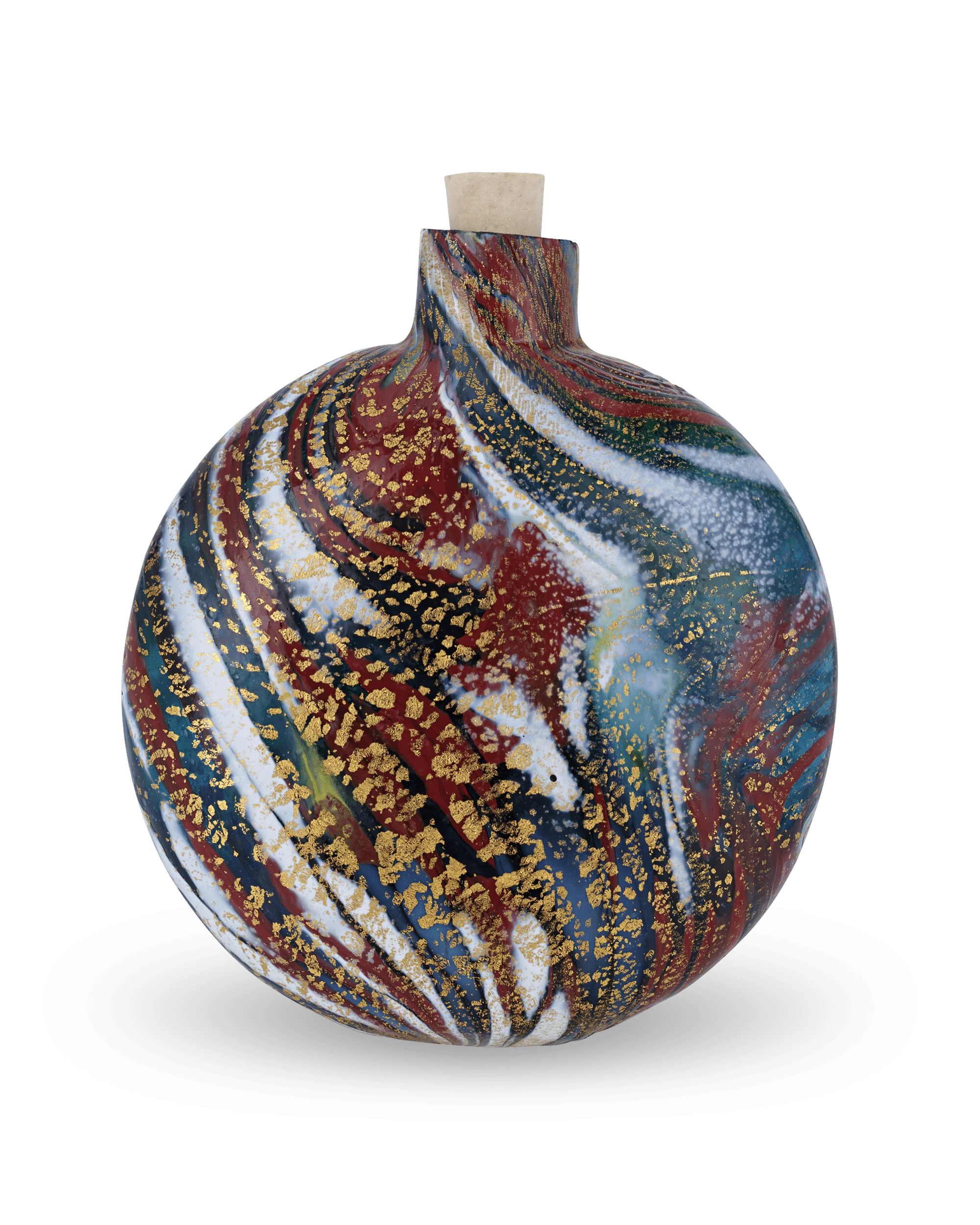 Round Marbled Venetian Glass Perfume Bottle - Image 2