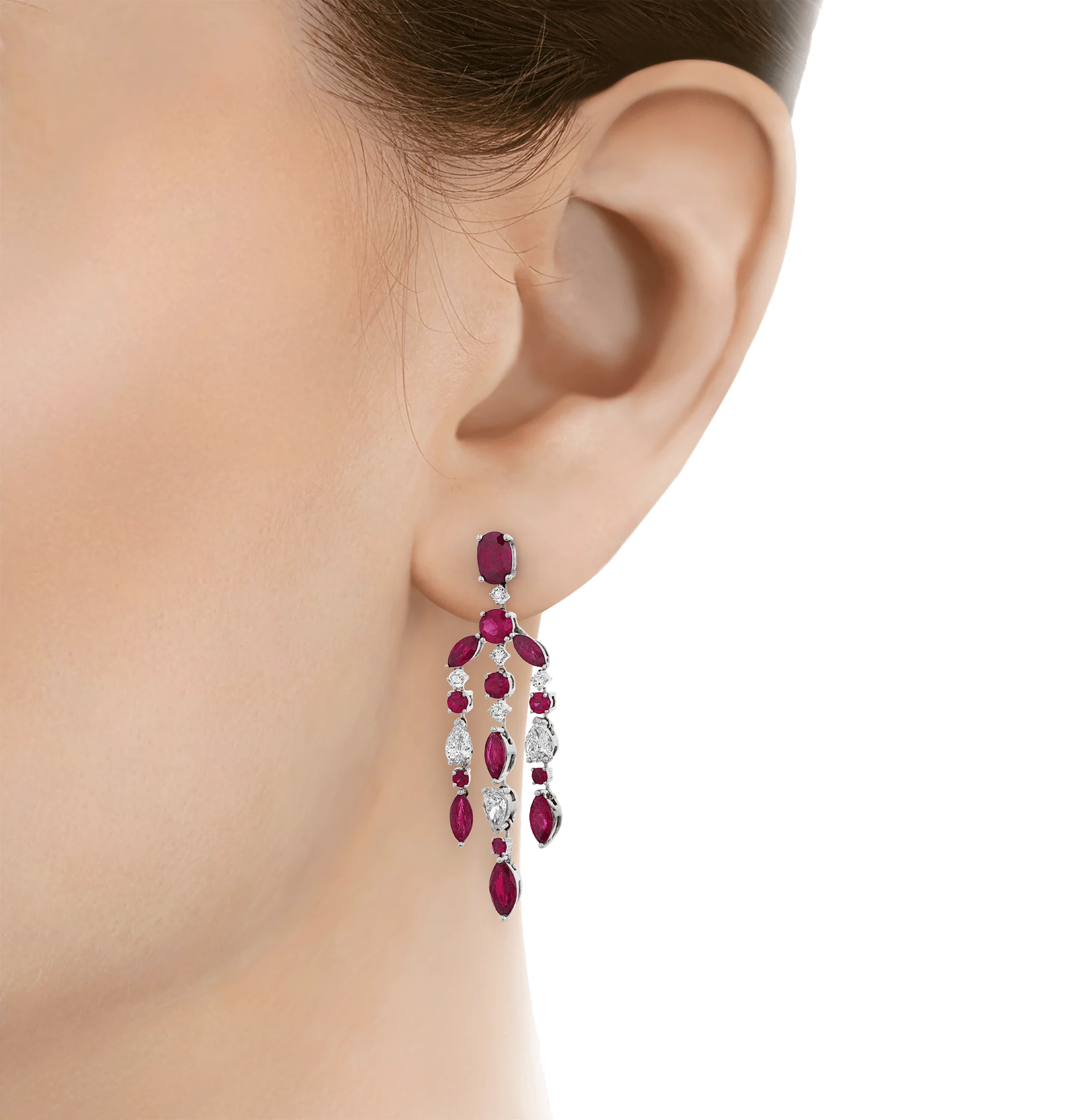 Ruby Chandelier Earrings, 6.12 carats - Image 2
