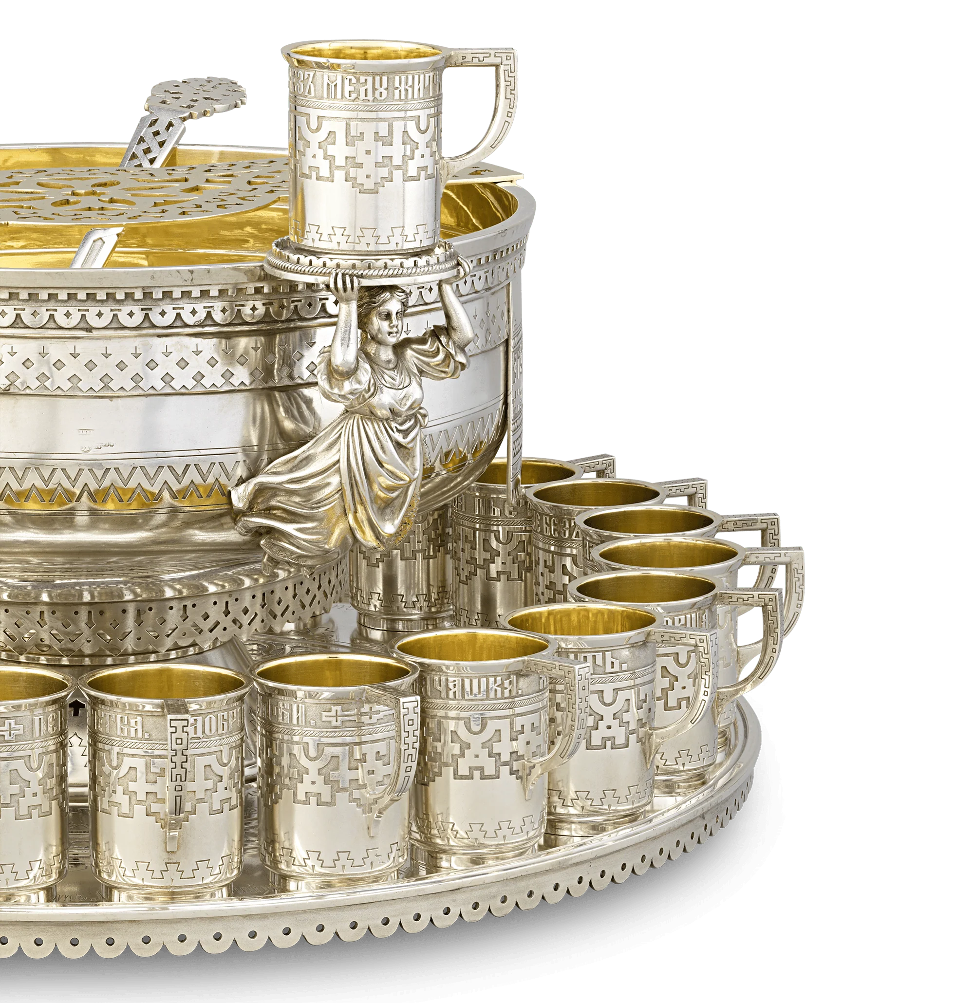 Russian Imperial Silver Punch Set from Czar Alexander III - Image 3