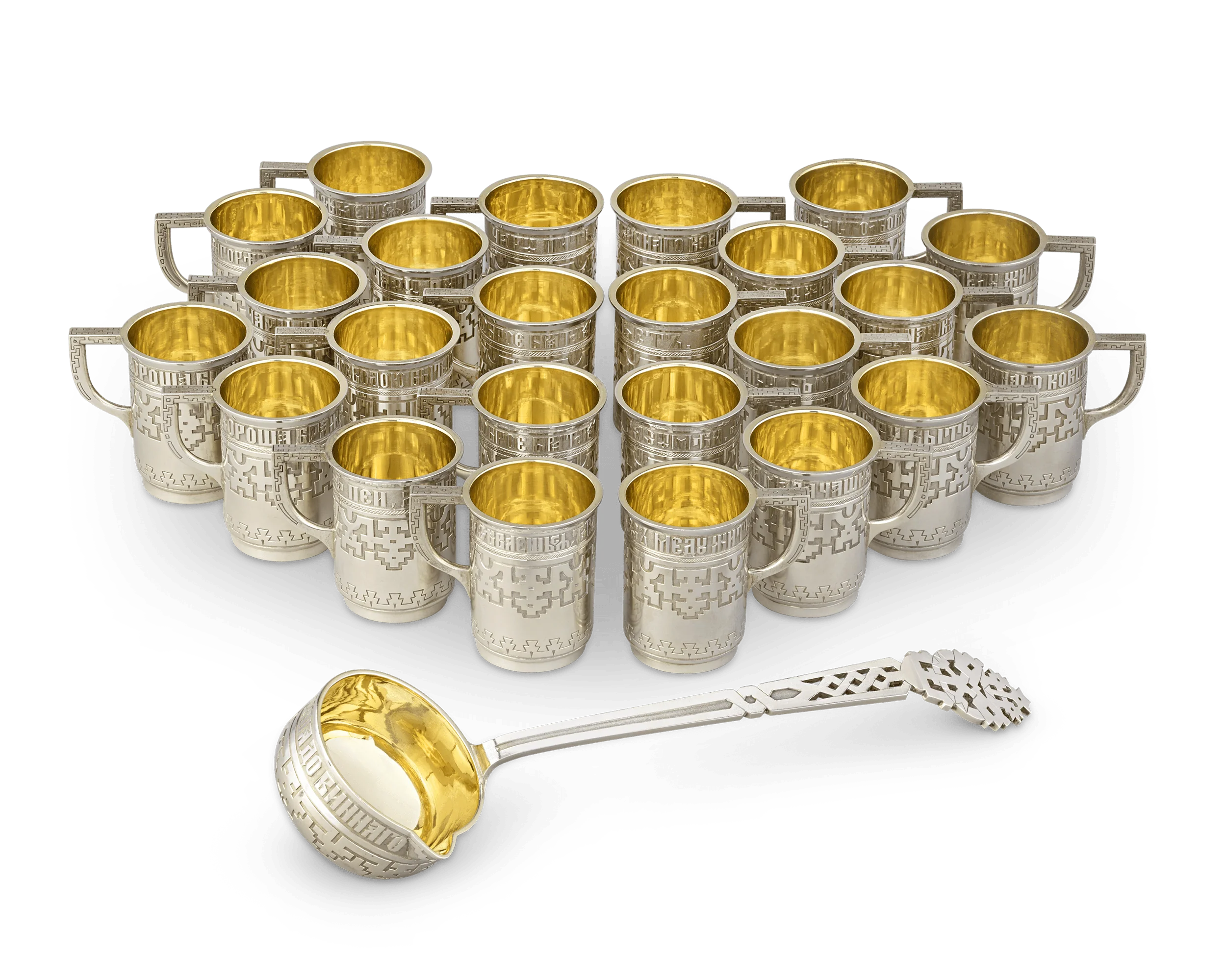 Russian Imperial Silver Punch Set from Czar Alexander III - Image 6